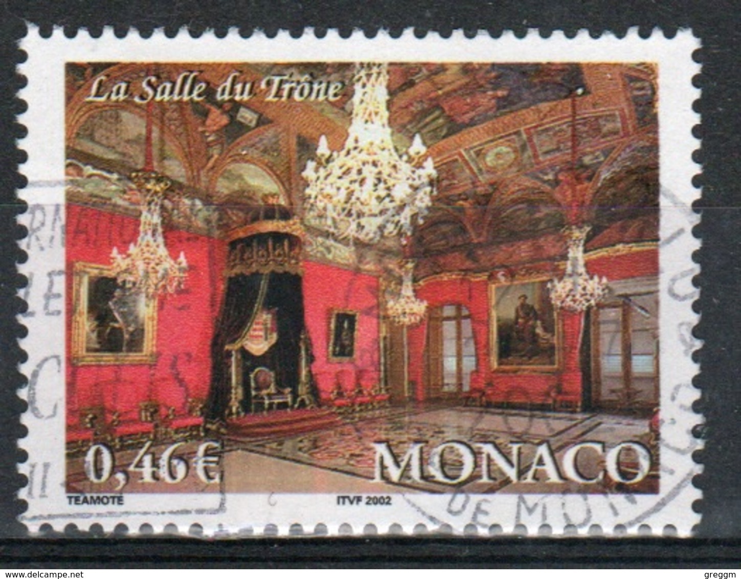 Monaco Single 46c Stamp From 2002 Set To Celebrate Royal Palace. - Used Stamps