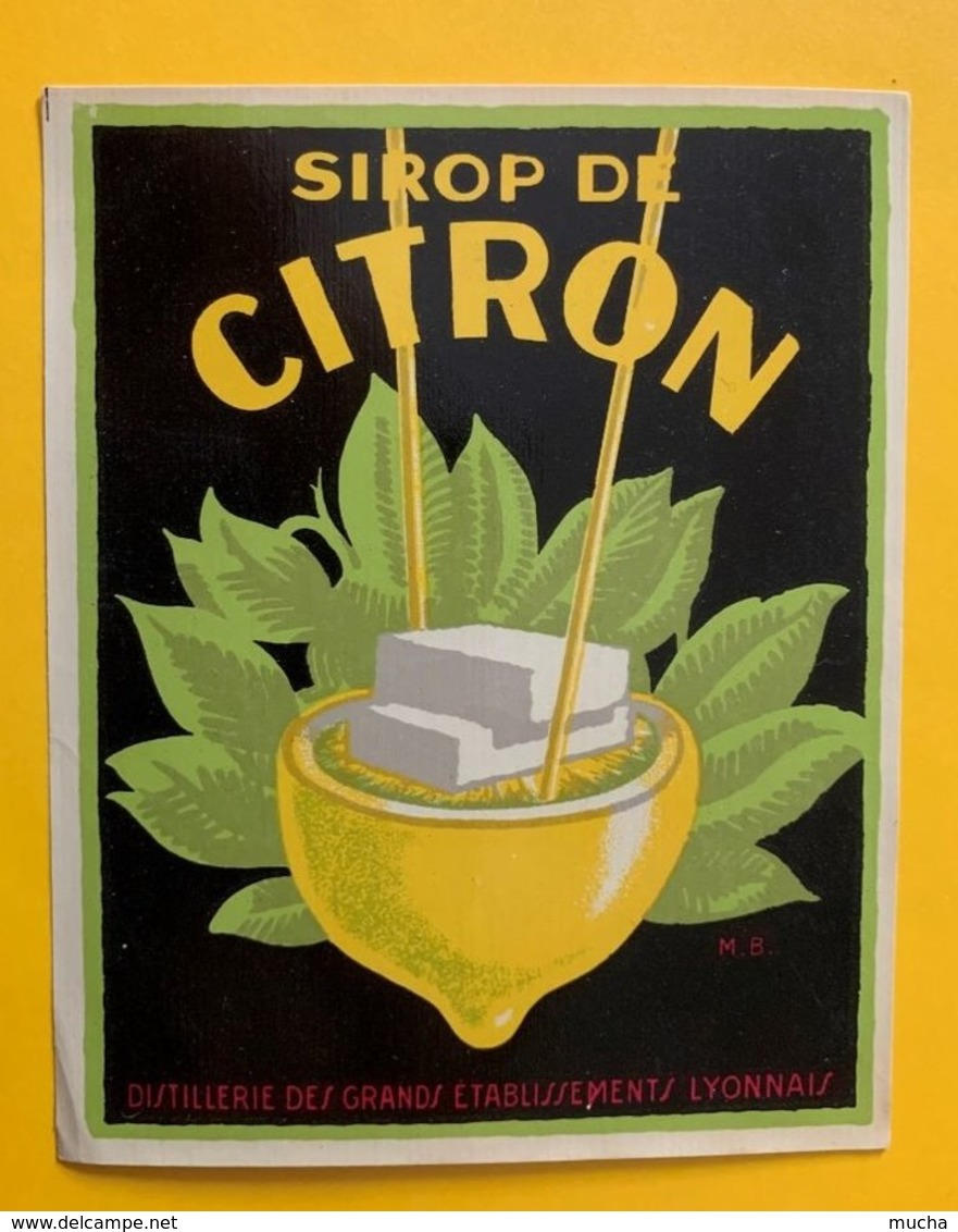 11467 - Sirop De Citron Distillerie Des Grands Etablissements Lyonnais... - Andere & Zonder Classificatie