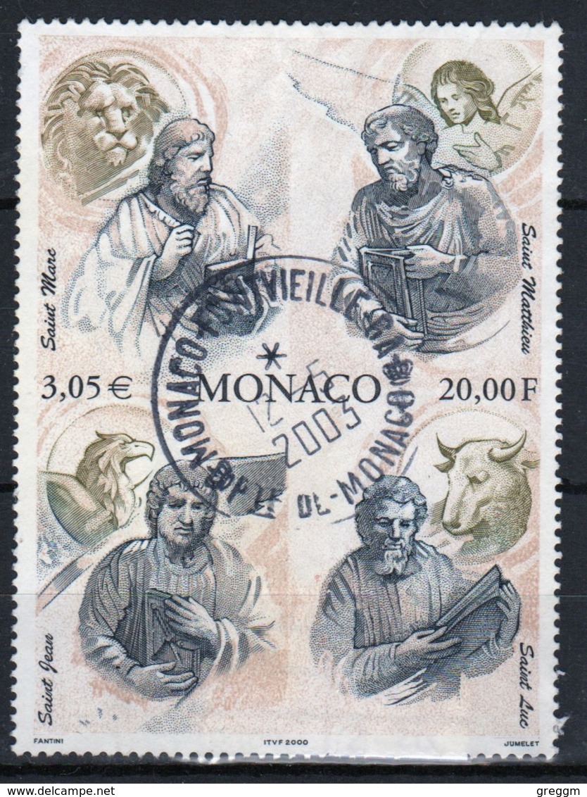 Monaco Single 20F Stamp From 2000 Set To Celebrate The Four Evangelists. - Usados