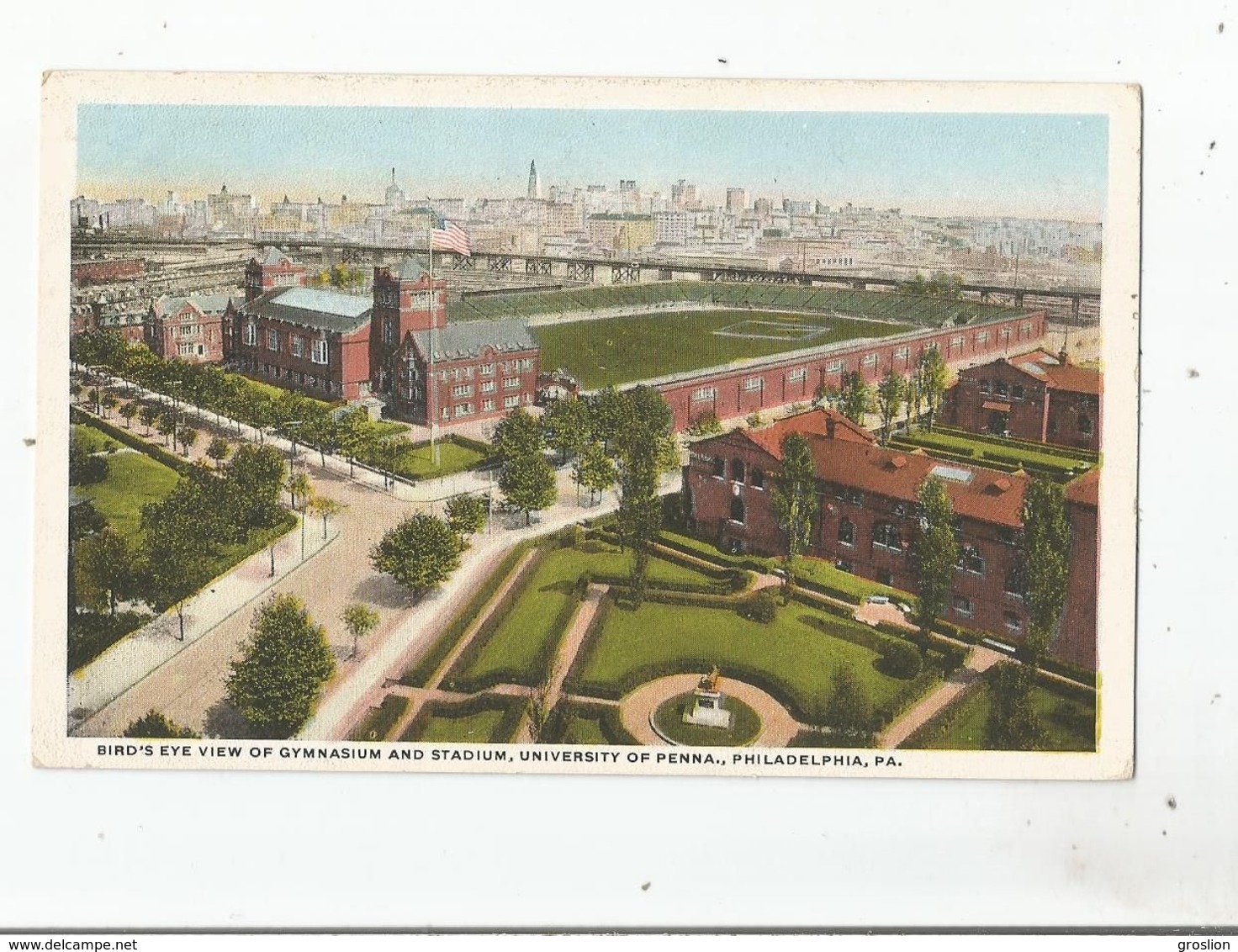 PHILADELPHIA PA . BIRD'S EYE VIEW OF GYMNASIUM AND STADIUM UNIVERSITY OF PENNA 73 - Philadelphia