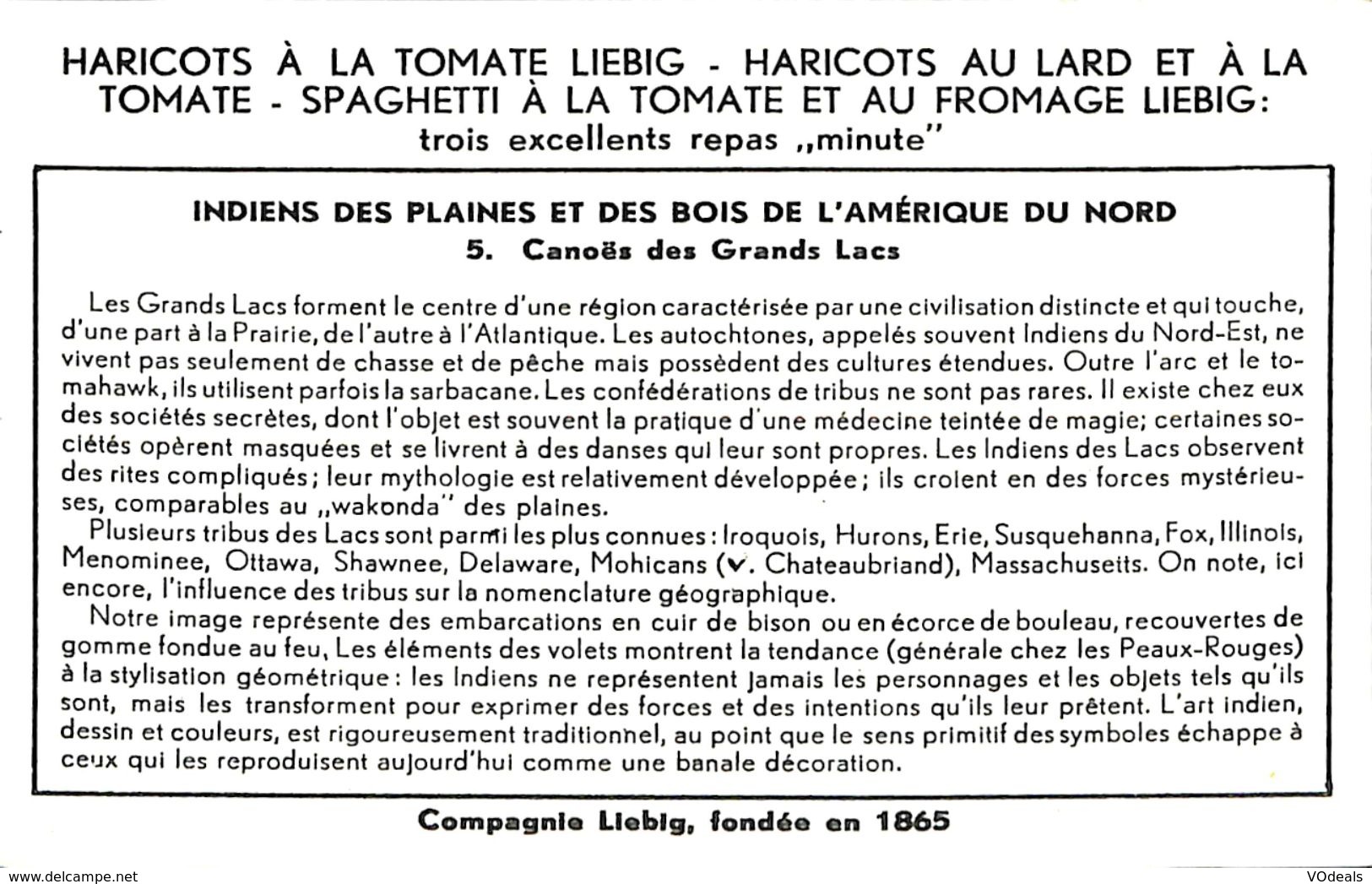 6 Chromos - Liebig - Indiens des plaines et des bois de l'Amérique du Nord - S 1641