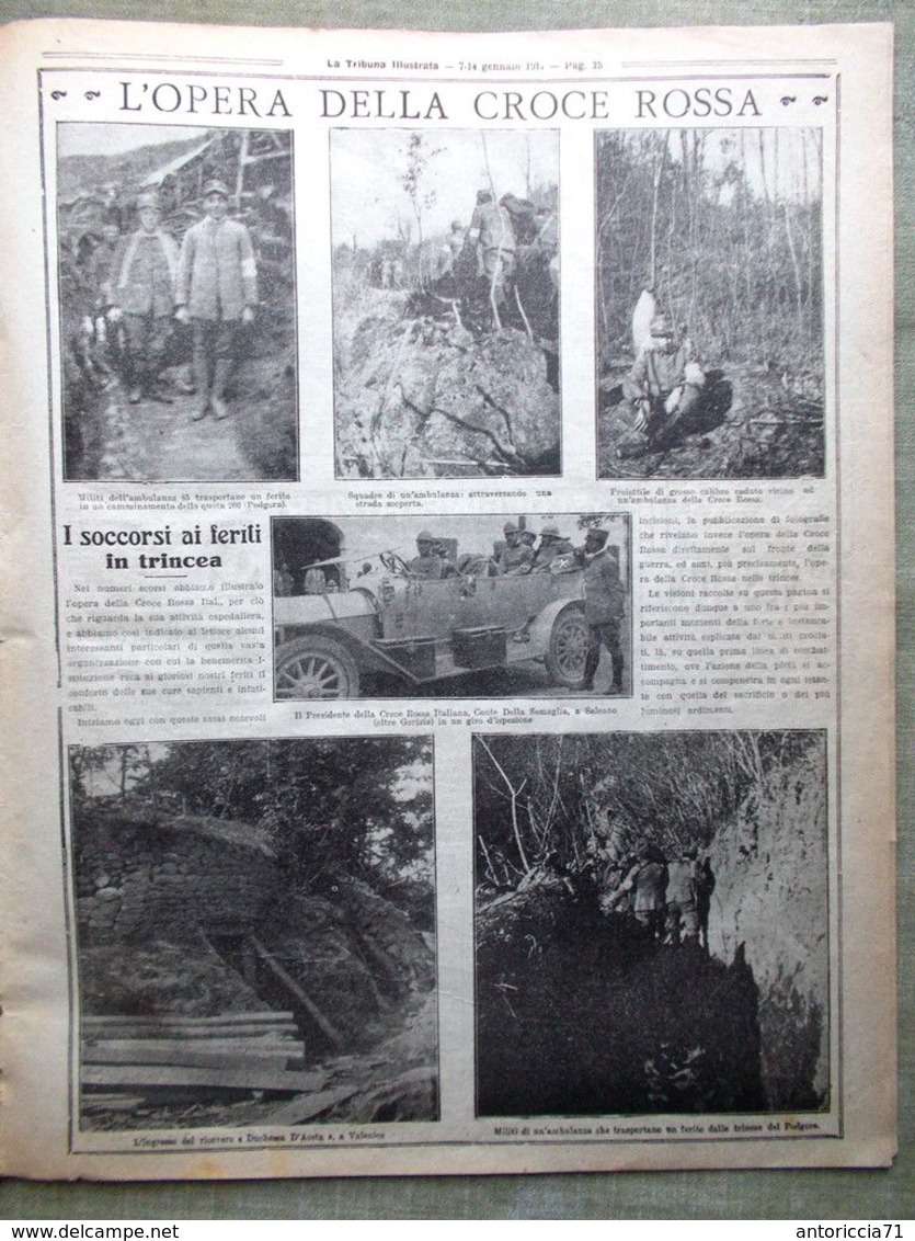 La Tribuna Illustrata 7 Gennaio 1917 WW1 Jellicoe Croce Rossa Romania Capodanno - War 1914-18