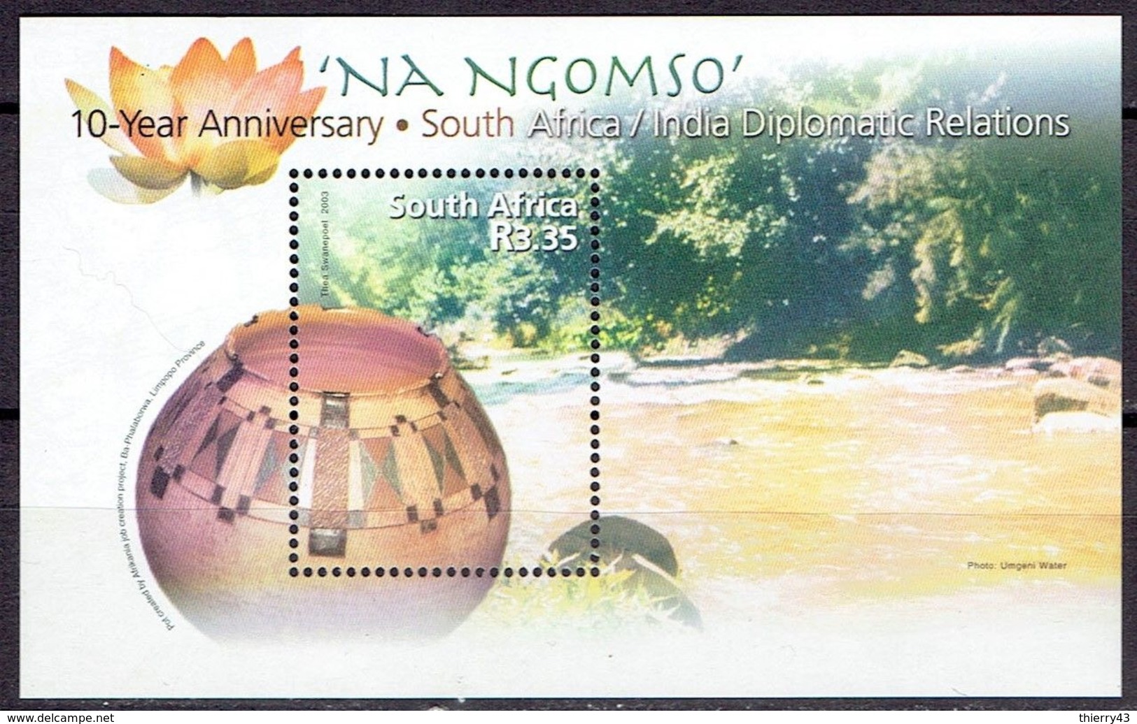 South Africa 2003 - Diplomatic Relations With India - Michel B99 -  MNH, NEUF, Postfrisch - Blocks & Sheetlets