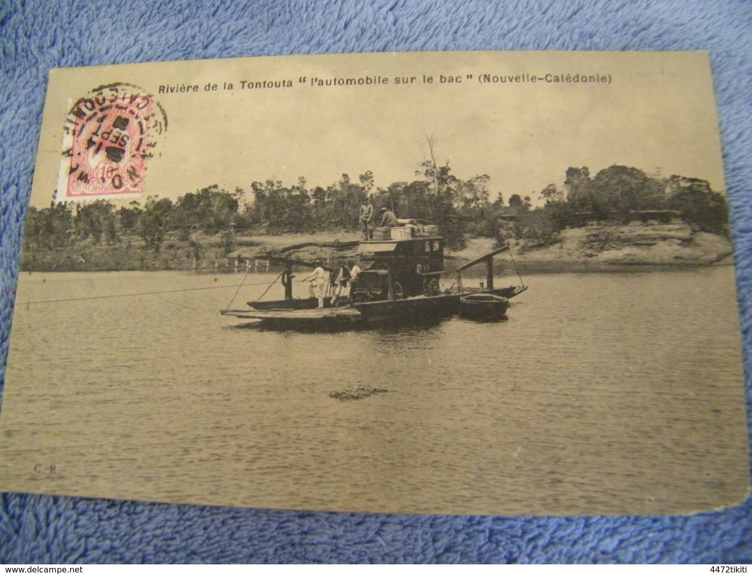 C.P.A.- Océanie - Nouvelle Calédonie - Rivière De La Tontota - " L'Automobile Sur Le Bac " - 1921 - SUP - (DD 20) - Nouvelle-Calédonie