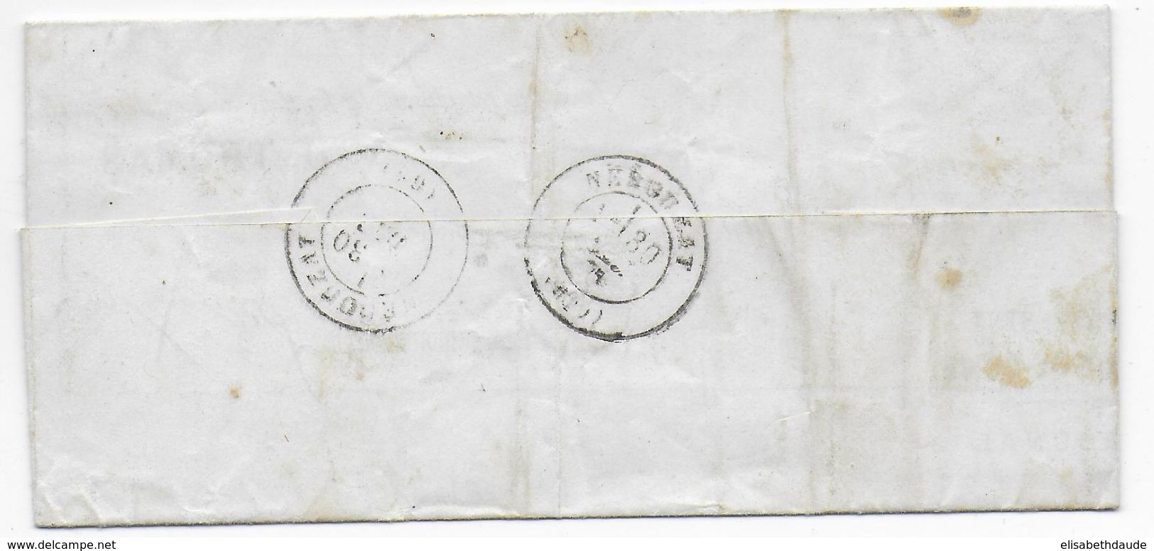 1875 - PUY DE DOME - LETTRE Avec TAXE DOUBLE TRAITS 40 De ROCHEFORT-MONTAGNE => NEBOUZAT - 1849-1876: Klassieke Periode