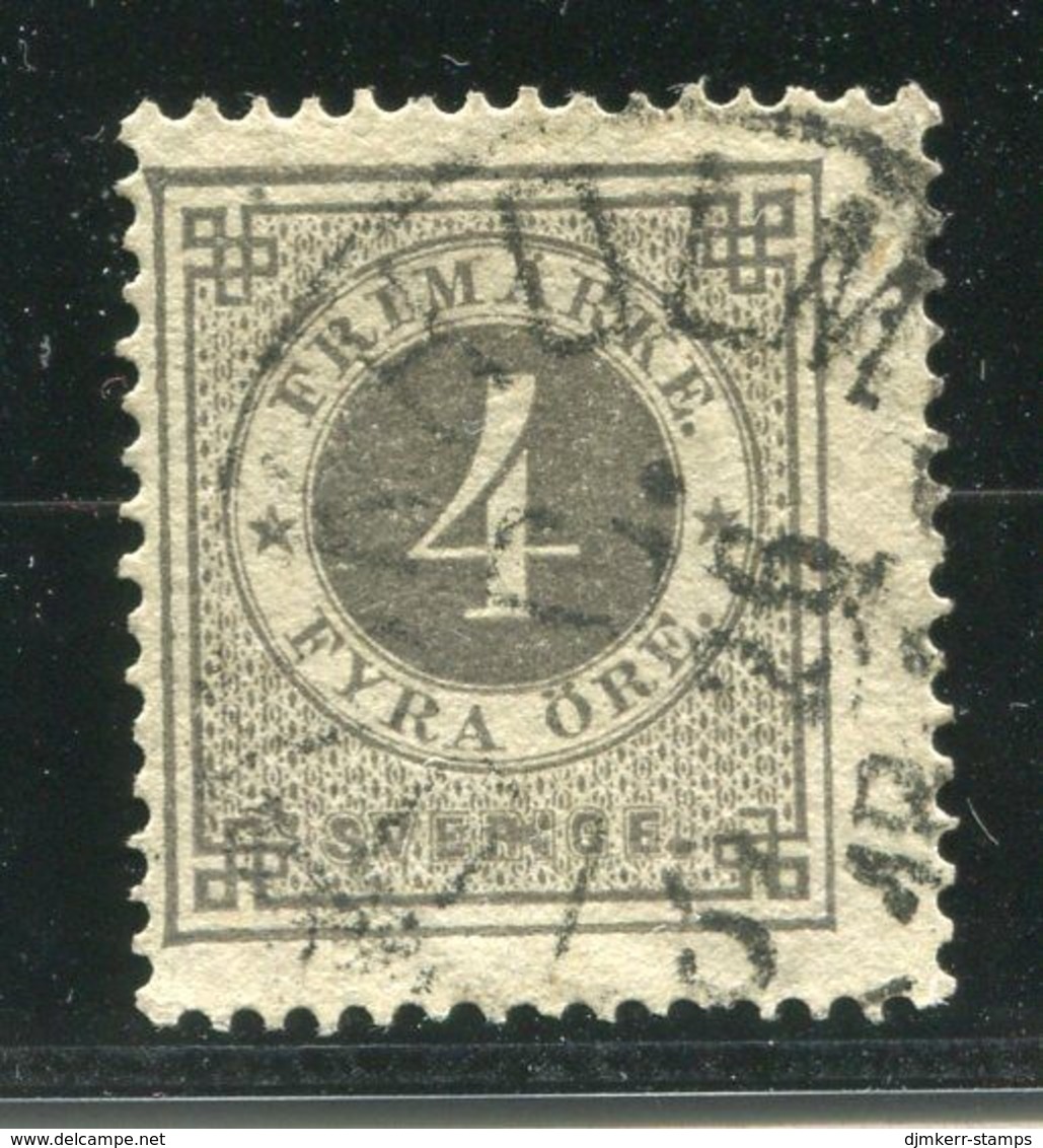 SWEDEN 1876 4ö Grey Perforated 14, Fine Used. Michel 18A, Facit 18, SG 17 - Gebruikt