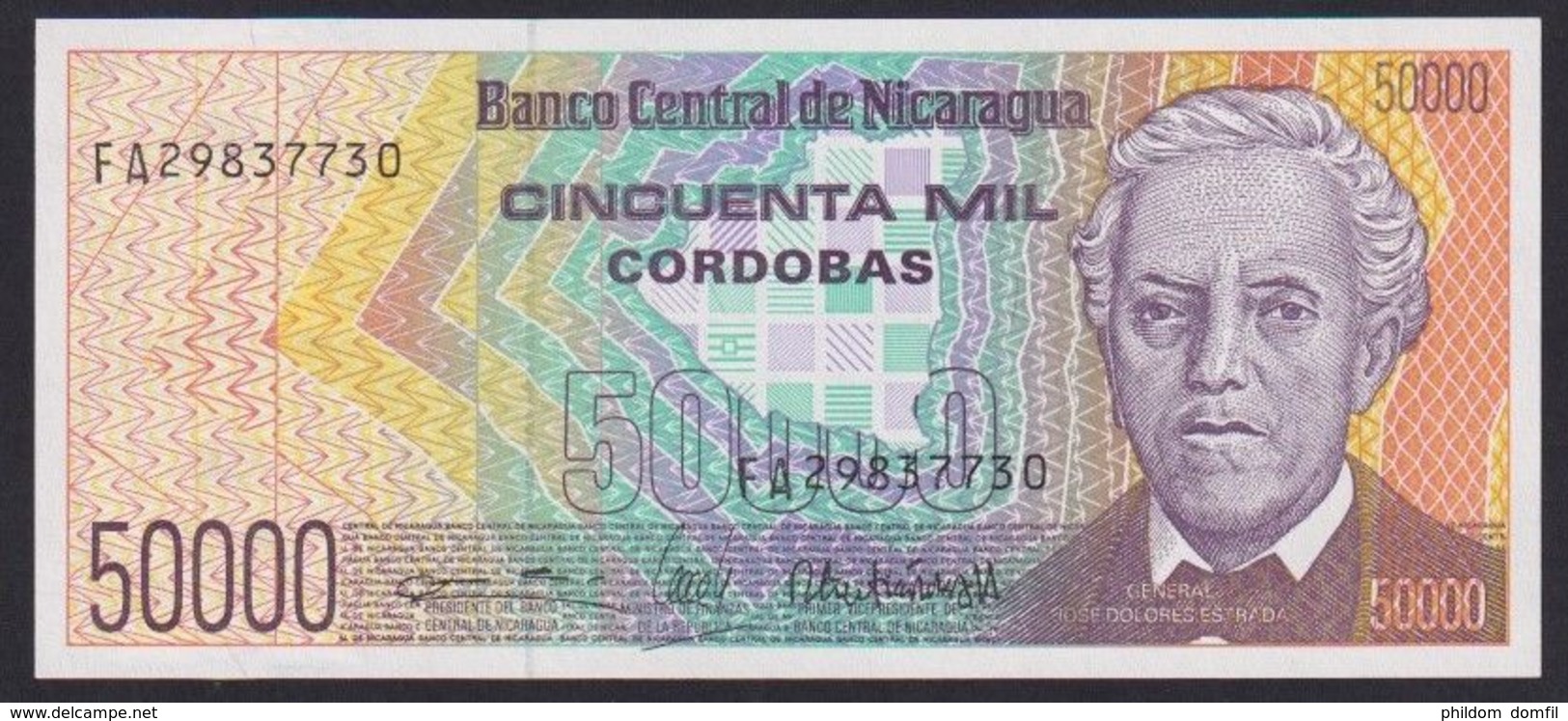 Ref. 2237-2660 - BIN NICARAGUA . 1989. NICARAGUA 50000 CORDOBAS 1989 - Nicaragua