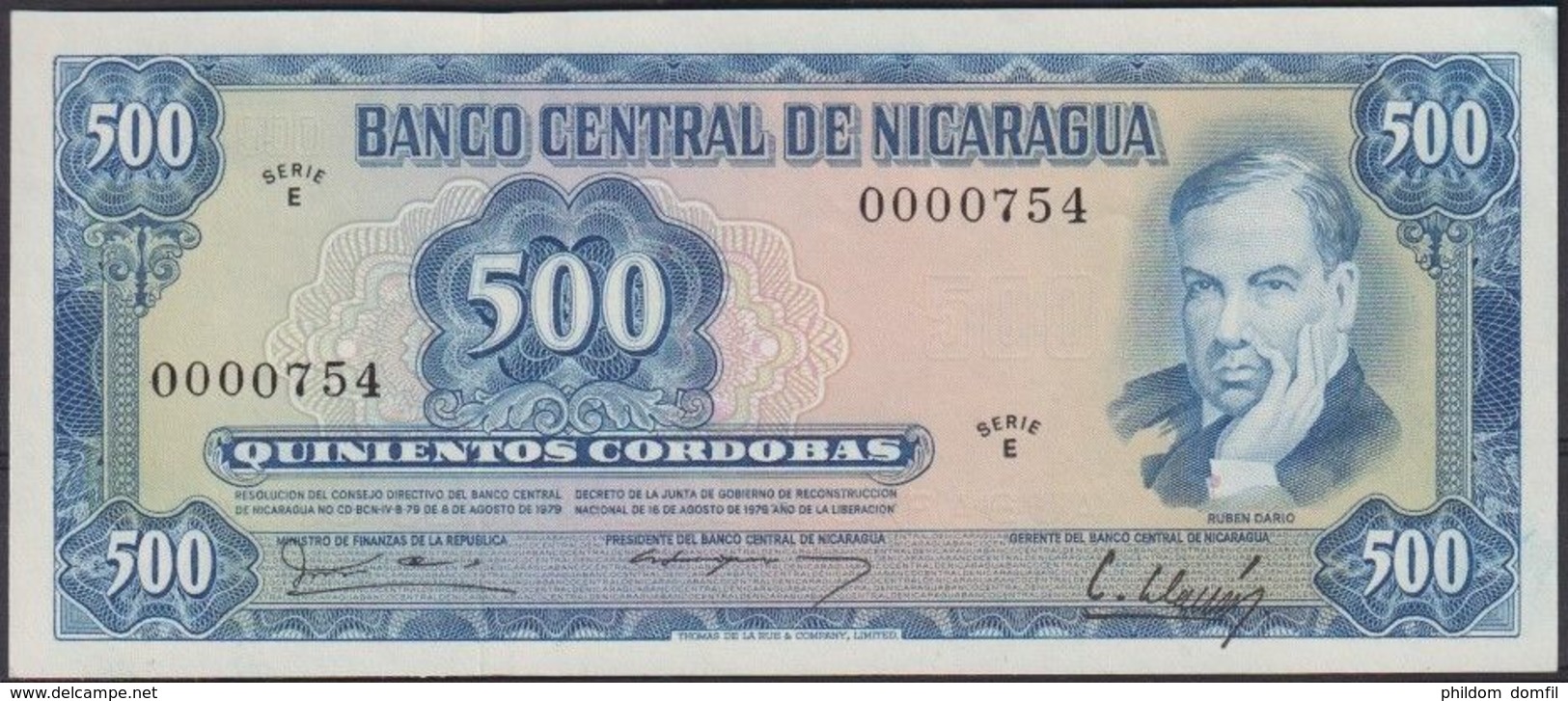 Ref. 2197-2620 - BIN NICARAGUA . 1979. NICARAGUA 500 CORDOBAS 1979 - Nicaragua