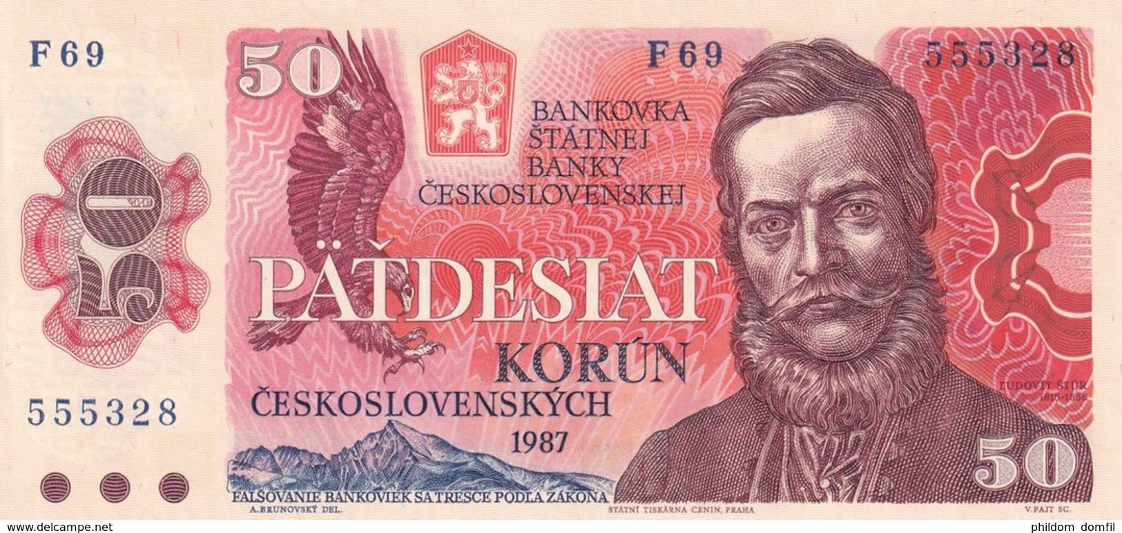 Ref. 1501-1923 - BIN CZECHOSLOVAKIA . 1987. 50 CZECHOSLOVAK KORUN BANKNOTE 1987 - Checoslovaquia