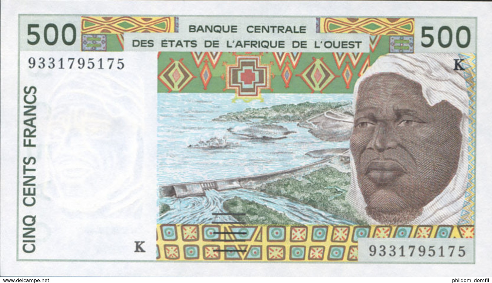 Ref. 945-1367 - BIN FRENCH WEST AFRICA . 1993.  ETATS DE L' AFRIQUE DE L'OUEST 500 FRANCS 1993 - Stati Dell'Africa Occidentale