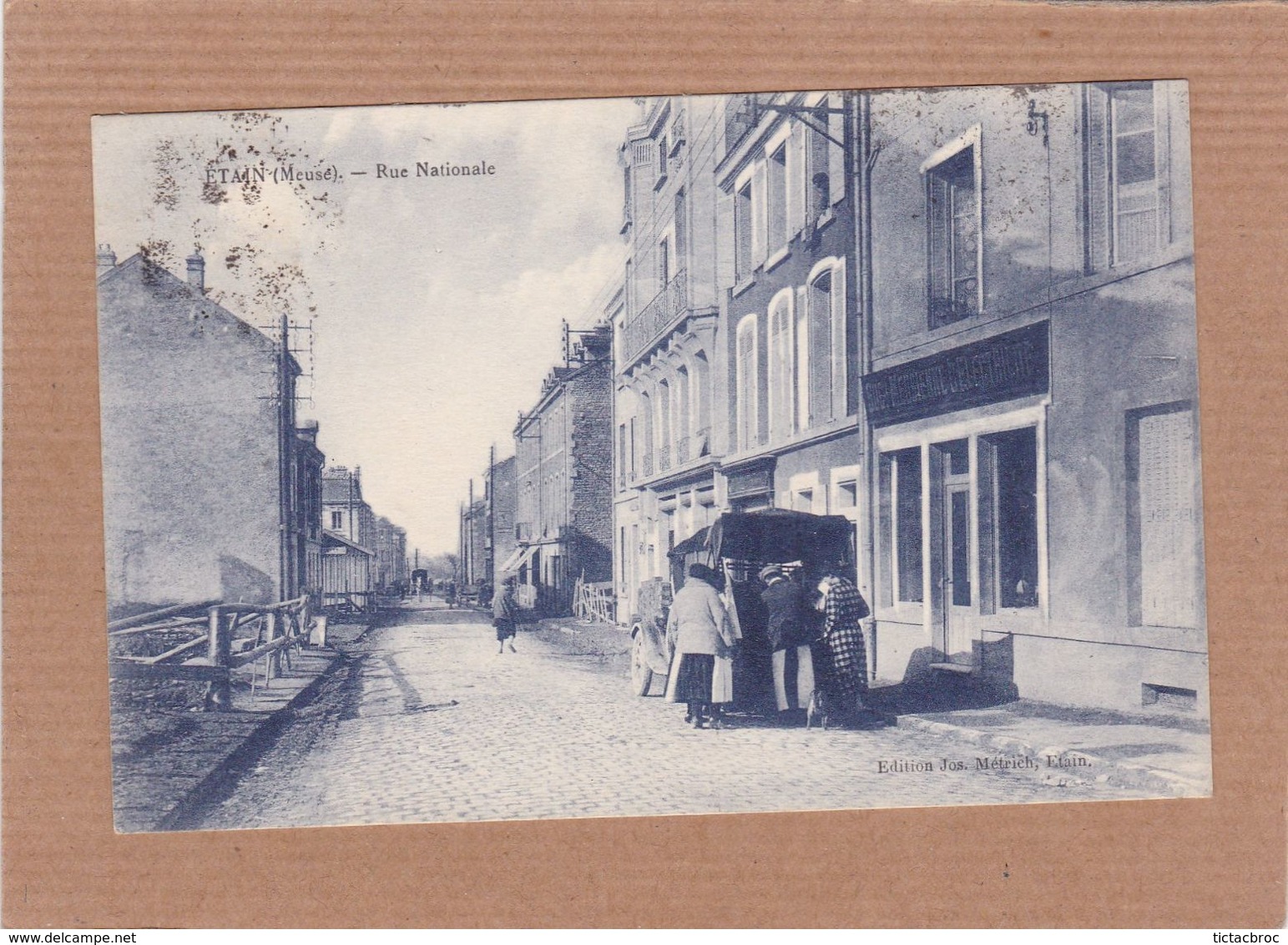 CPA 55 Etain Rue Nationale Marchand Ambulant - Etain