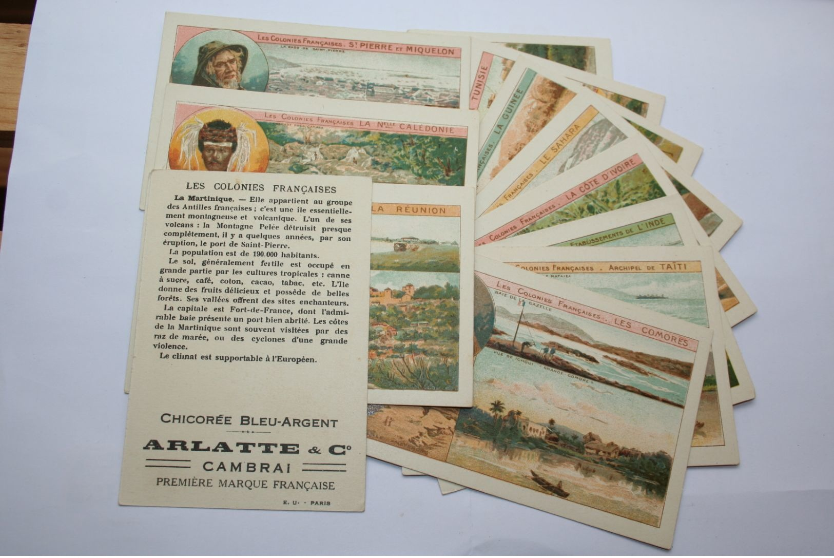 Lot 12 CPA Cartes Géo Chicorée Arlatte Cambrai Colonies Françaises  Format 10.5 X 7 Cm En Très Bon état Voir Liste - Mapas