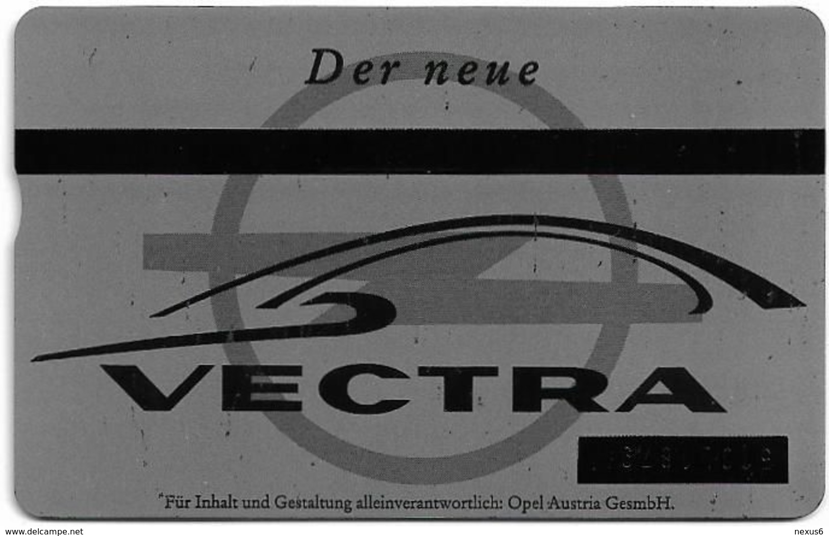 Austria - L&G - P Series - P598 - Opel Vectra - 510L - 10.1995, 20öS, 11.930ex, Used - Oostenrijk