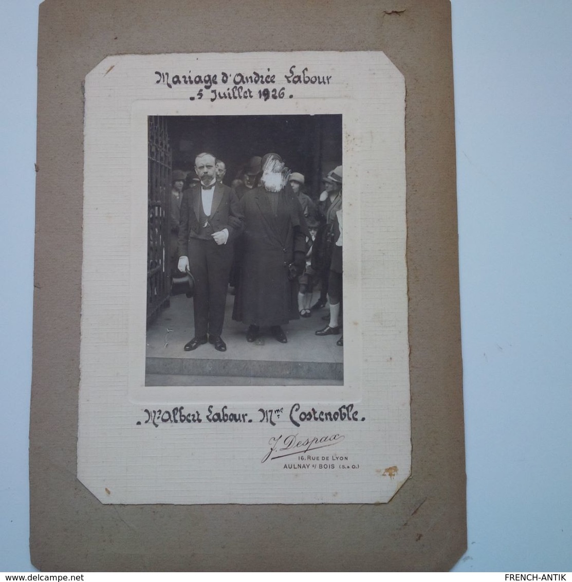 PHOTO PALAIS D ORSAY 1930 BANQUET DES COMMISSIONNAIRES EN FRUITS ET LEGUMES DES HALLES VERSO MARIAGE LABOUR - Autres & Non Classés