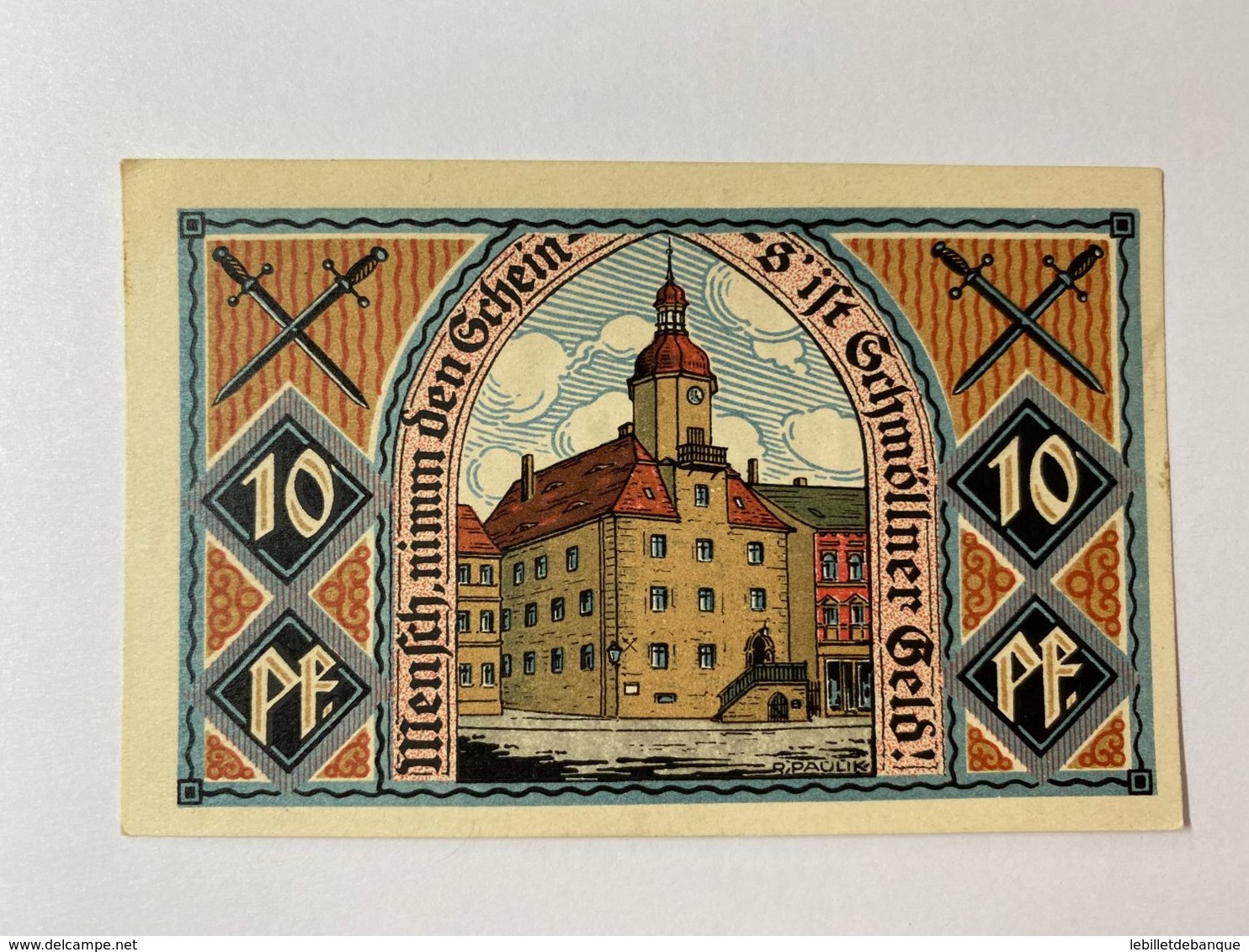 Allemagne Notgeld Schmolln 10 Pfennig - Collections