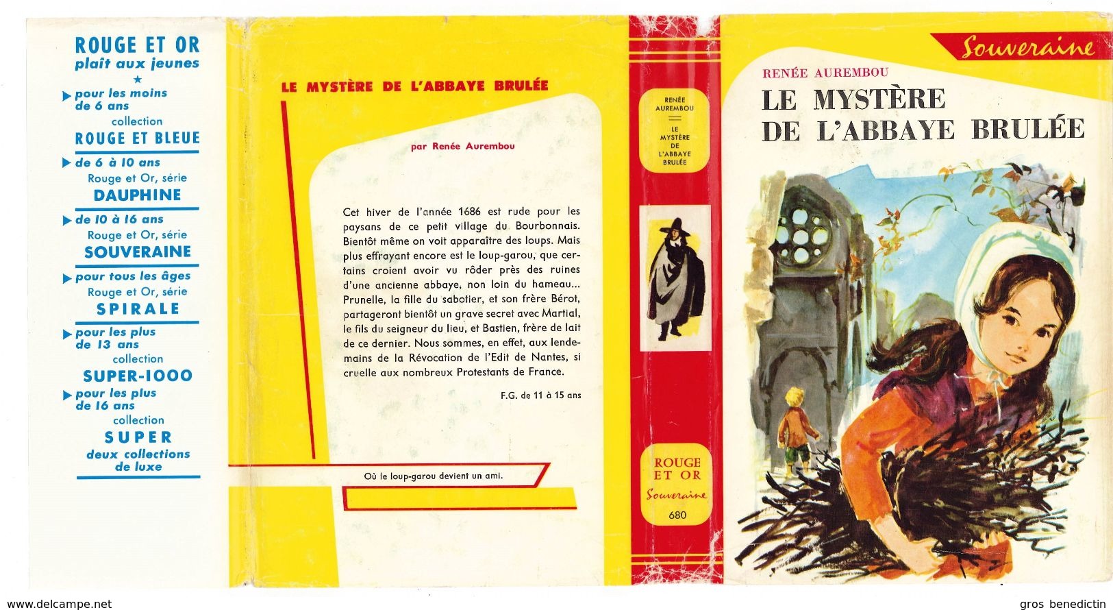 G.P. Rouge Et Or Souveraine N°231 - Renée Aurembou - "Le Mystère De L'abbaye Brulée" - 1967 - #Ben&Souv&Div - Bibliotheque Rouge Et Or