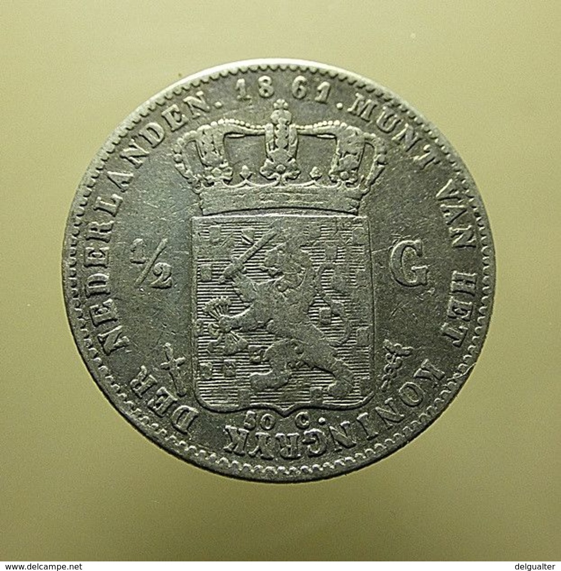 Netherlands 1/2 Gulden 1861 Silver - 1849-1890 : Willem III