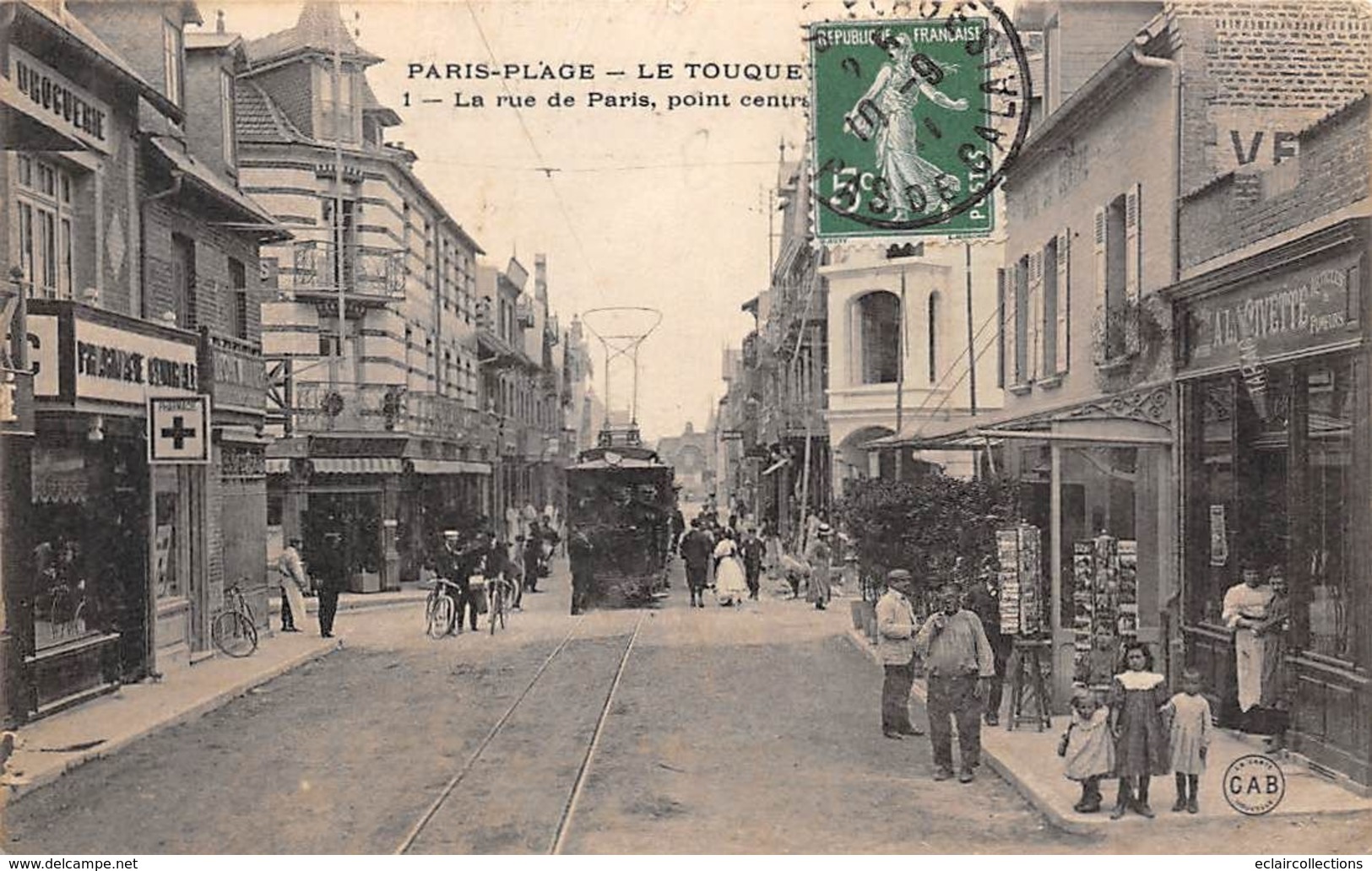 Le Touquet . Paris-Plage   62       Tramway  Rue De Paris. Vente De Cartes Postales       .     (voir Scan) - Le Touquet