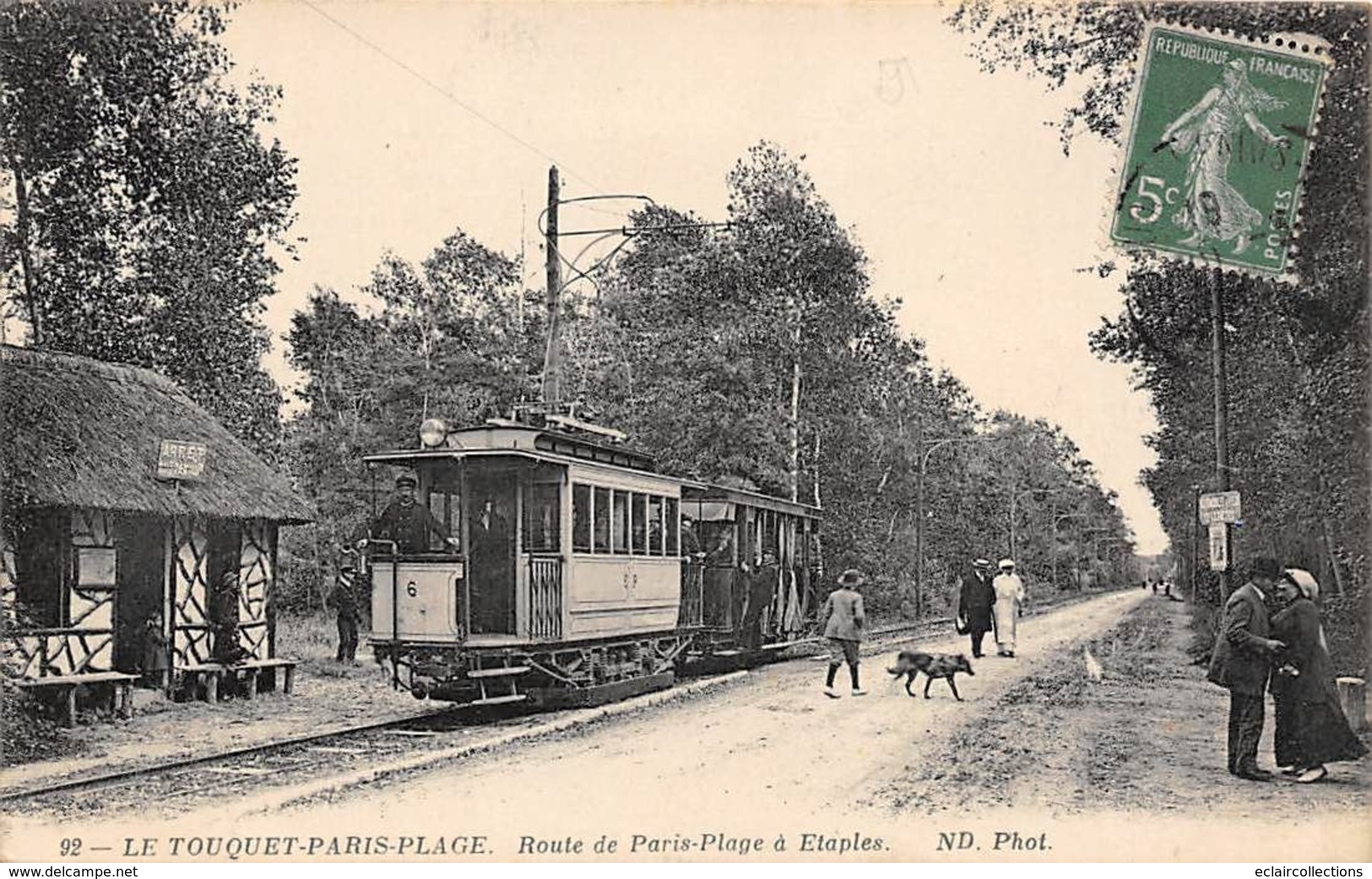 Le Touquet . Paris-Plage   62       Tramway Sur La Route D'Etaples        .     (voir Scan) - Le Touquet