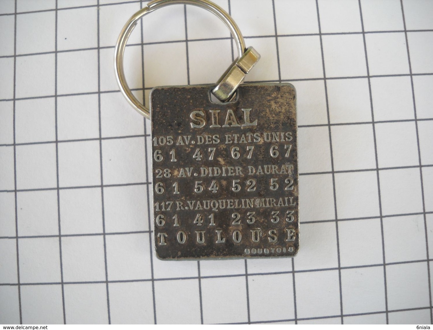 1149 Porte Clefs SIAL PEUGEOT TALBOT Toulouse 31 105 Av Etats Unis, Av Didier Daurat,  Rue Vauquelin Mirail Simca - Key-rings