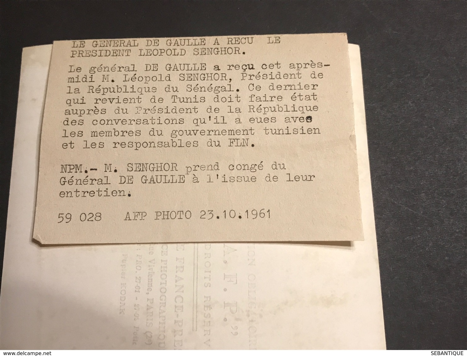 Photo De Presse 18x13 Général De Gaulle Reçois Leopold Senghor Président Du Sénégal 1961 - Famous People