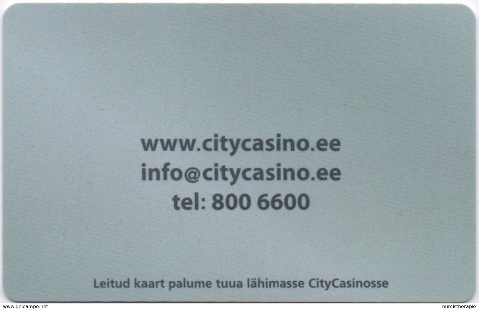 Carte Membre Casino : City Casino : Estonie - Casino Cards