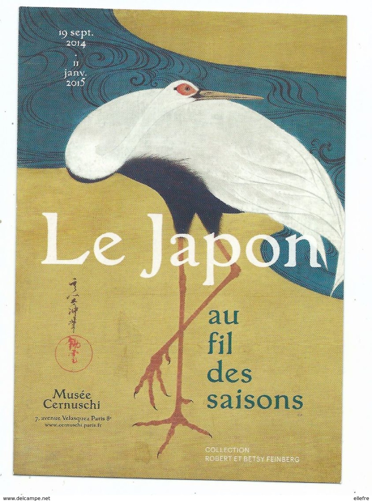CPM Le Japon Au Fil Des Saisons Grues Suzuki Kiitsu - Musée Cernuschi Paris 8ème - Cart'com 2015 Dos Imprimé - Musées