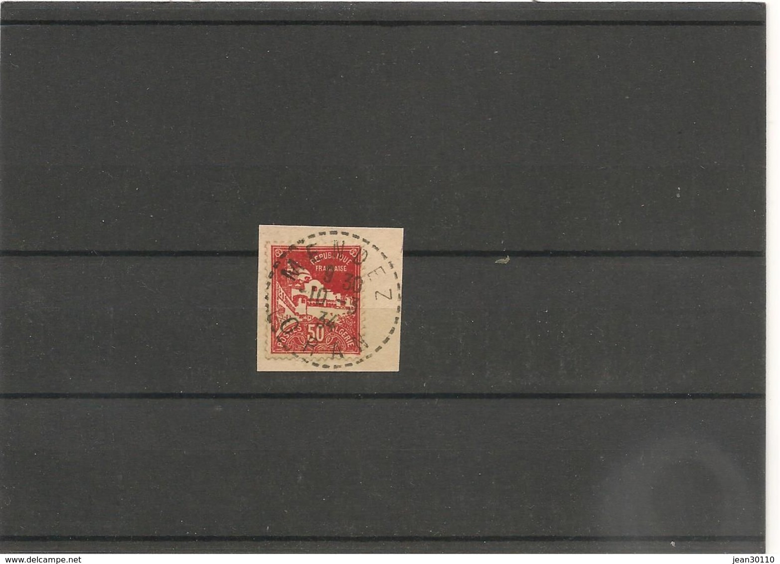 10-3-34 MENDEZ  VUE D'ALGER TRÈS BELLE OBLITÉRATION SUR FRAGMENT - Used Stamps