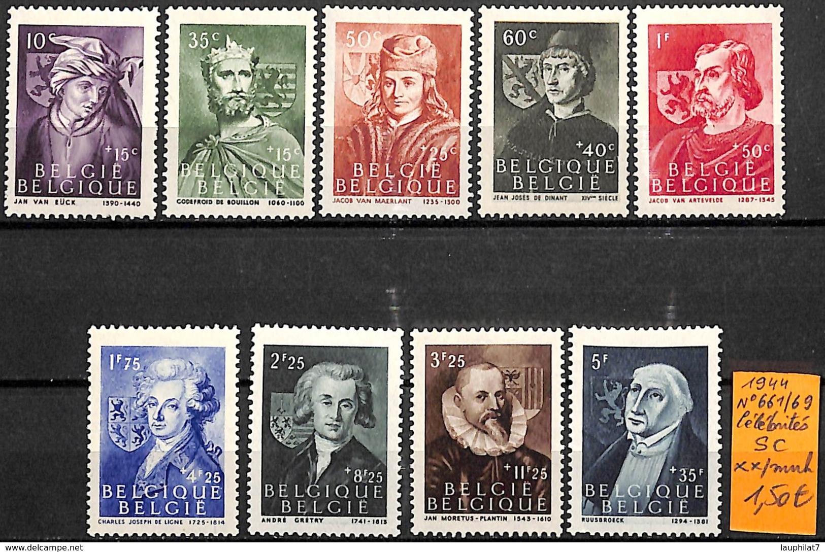 [831781]TB//**/Mnh-Belgique 1944 - N° 661/69, Série Complète, Célébrités - Unused Stamps