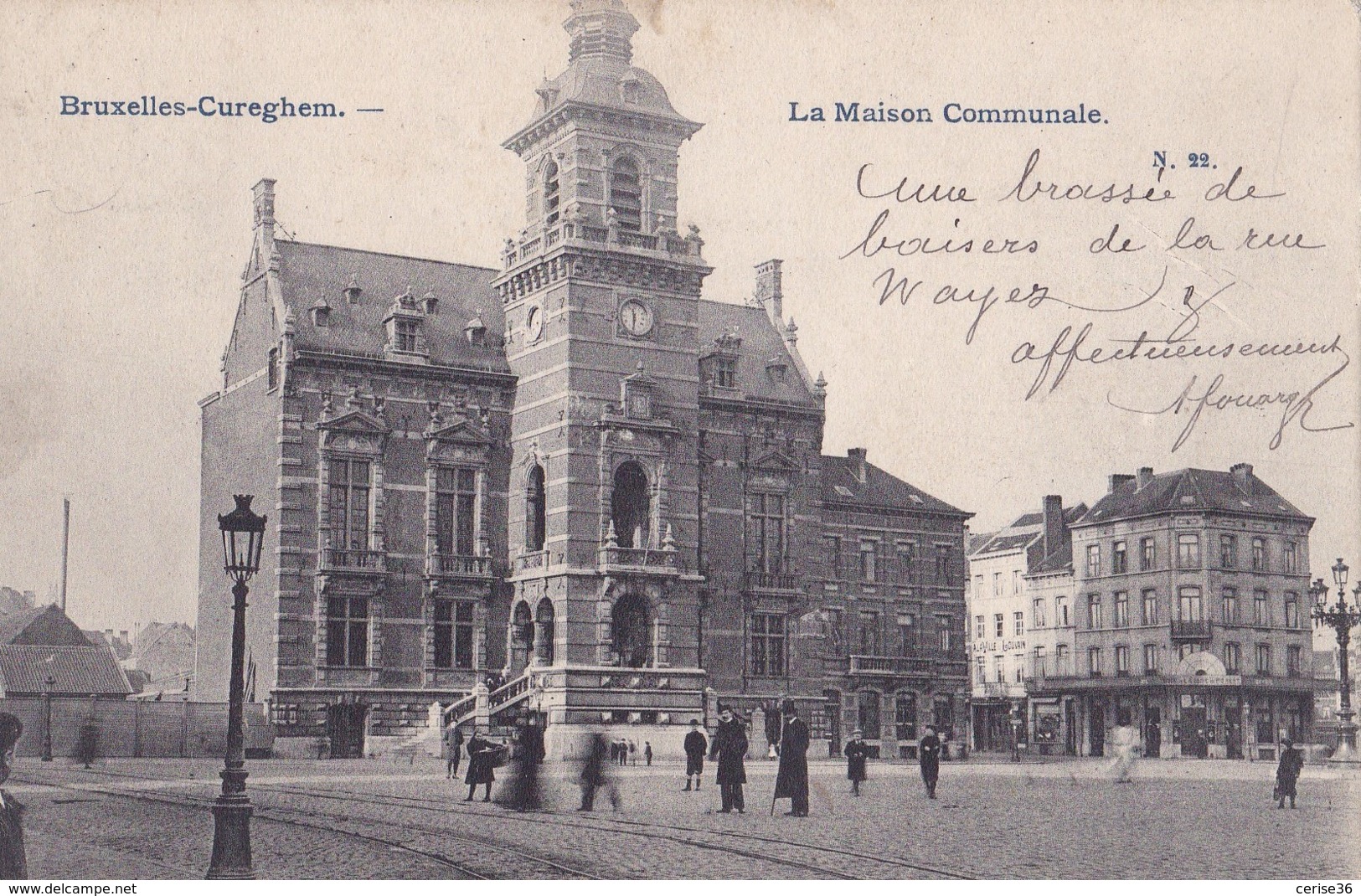 Anderlecht - Cureghem La Maison Communale Circulée En 1907 - Anderlecht