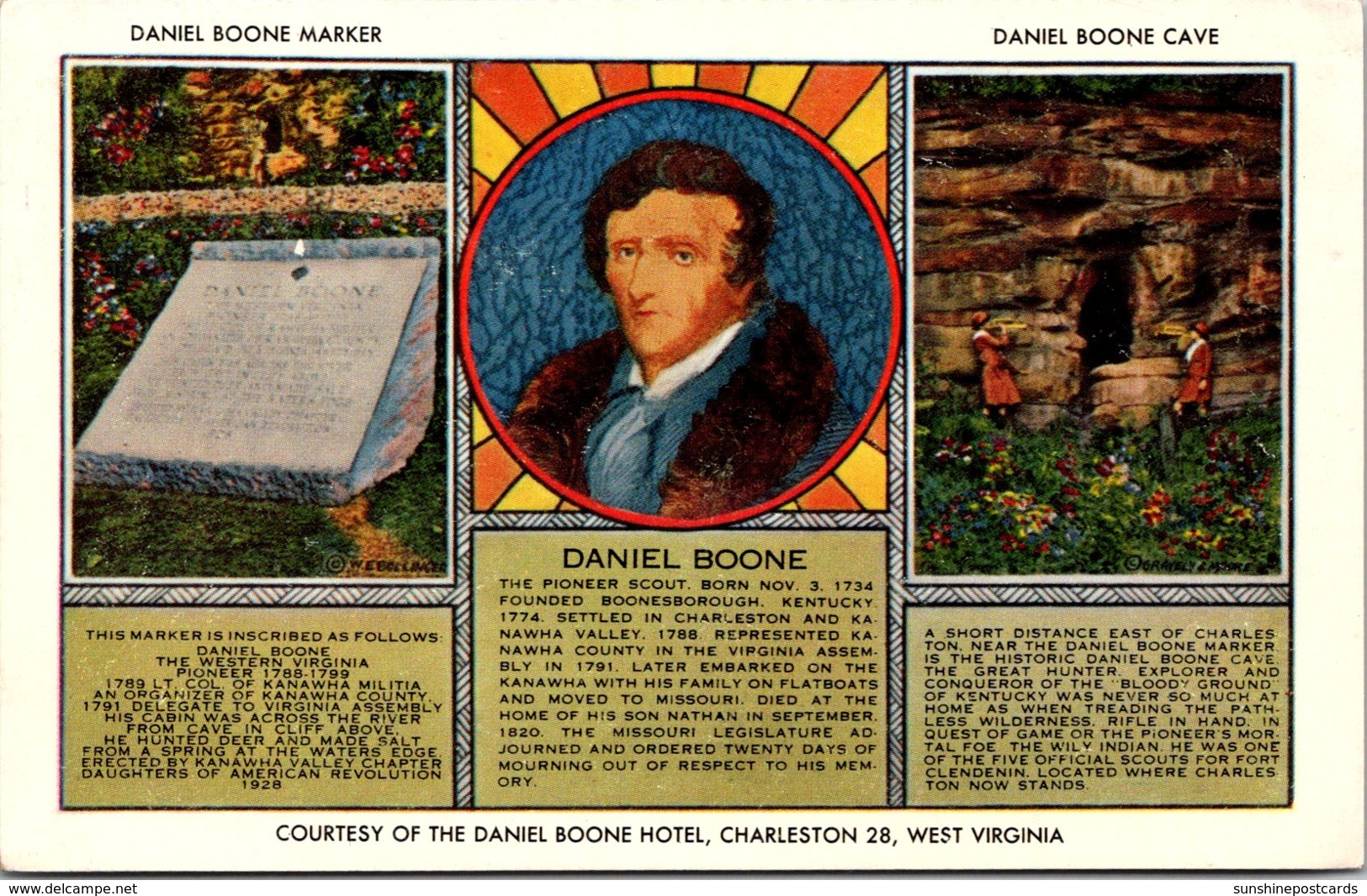 West Virginia Daniel Boone Marker And Cave - Charleston