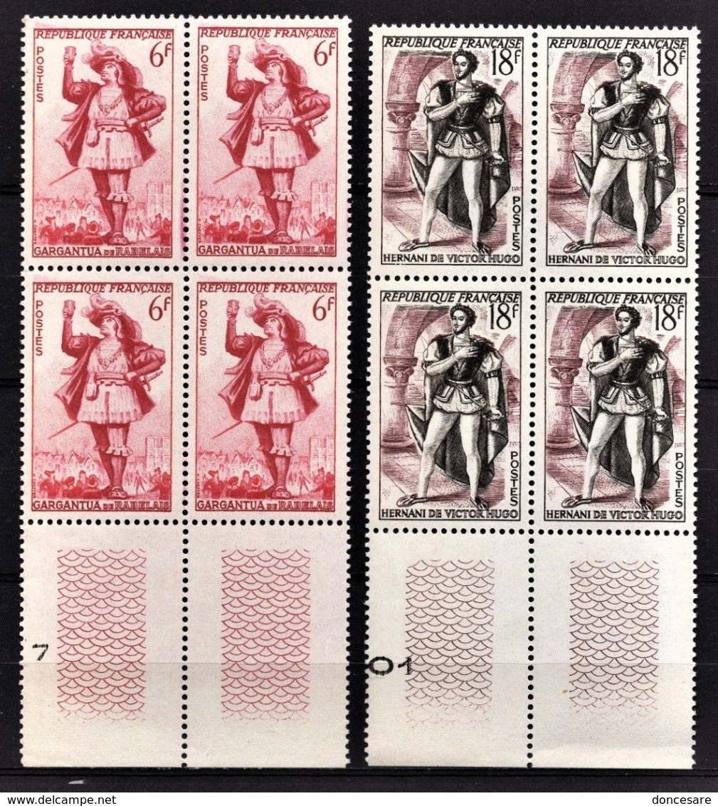 FRANCE 1953 - 2 BLOCS DE 4 TP / Y.T. N° 943 ET 944 - NEUFS** - Unused Stamps