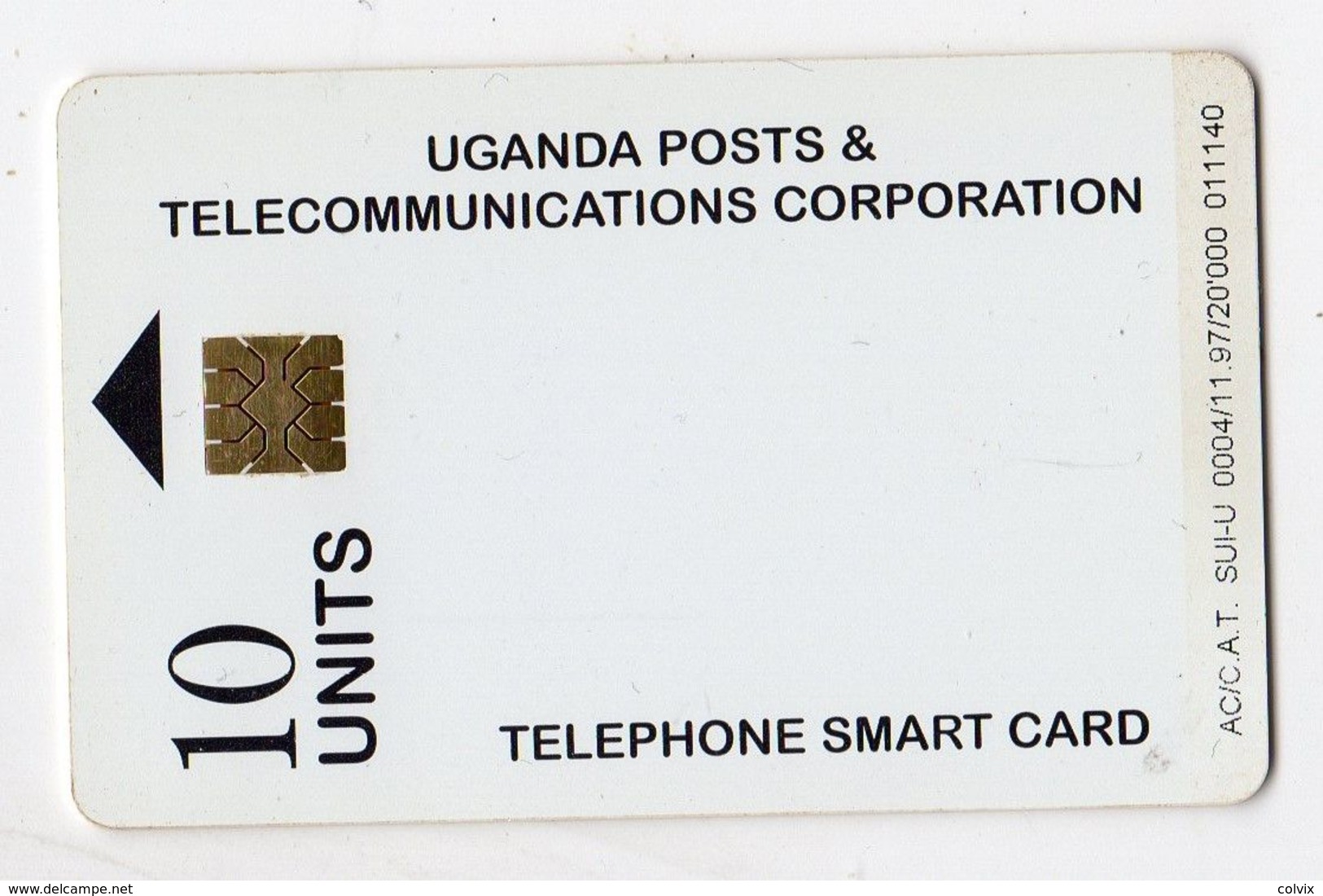 OUGANDA REF MV CARDS UGA-24 10U WHITE CARD 11/97 - Uganda