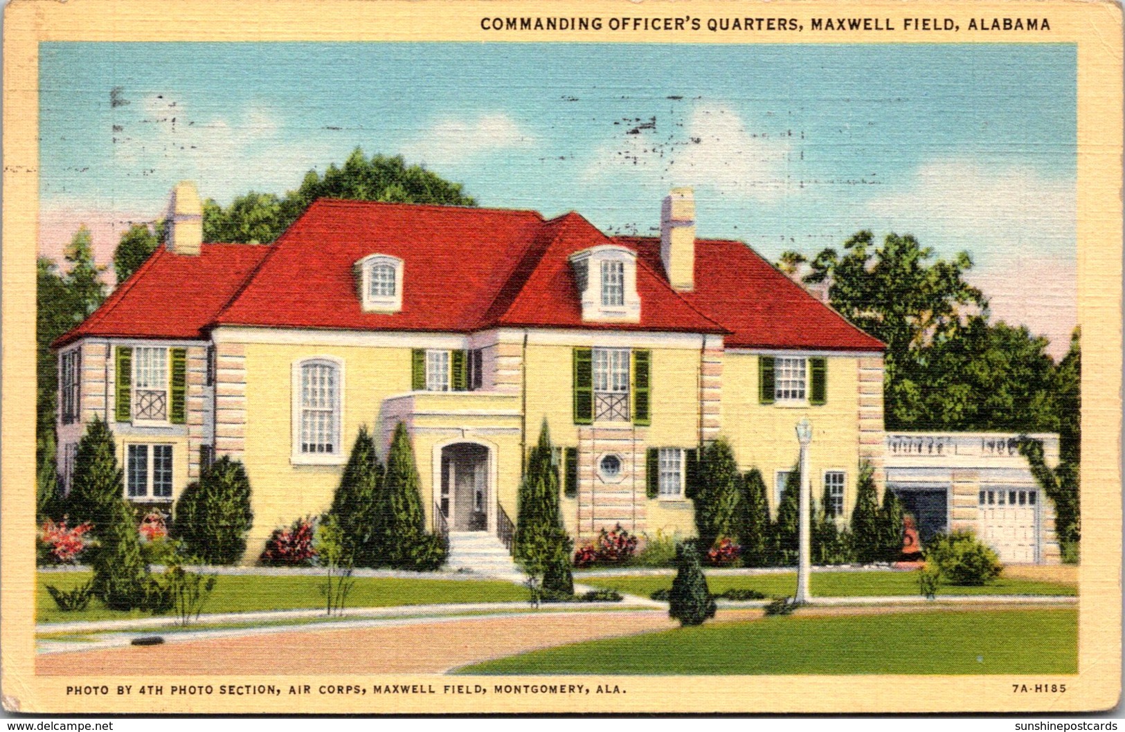 Alabama Montgomery Maxwell Field Commanding Officers' Quarters 1940 Curteich - Montgomery