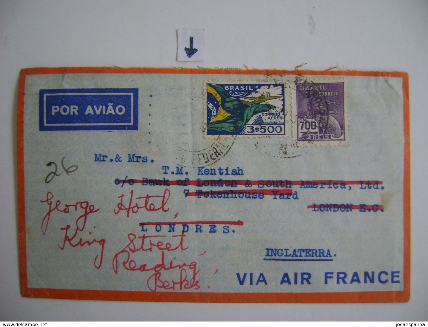 BRAZIL / BRASIL - LETTER SENT FROM RIO DE JANEIRO TO LONDON (ENGLAND) IN 1938(?) "AIR FRANCE" IN THE STATE - Cartas & Documentos