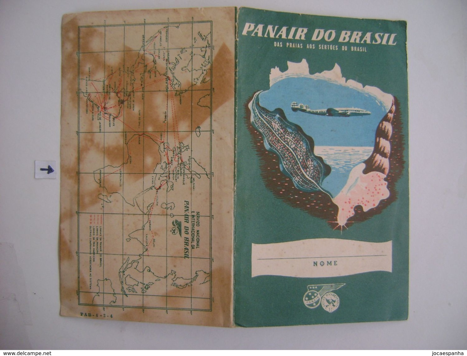 PANAIR DO BRASIL (BRAZIL), PASSAGE + EXCESS LUGGAGE TICKET + FOLDER , AIRPLANE CONSTELLATION IN THE STATE - Wereld