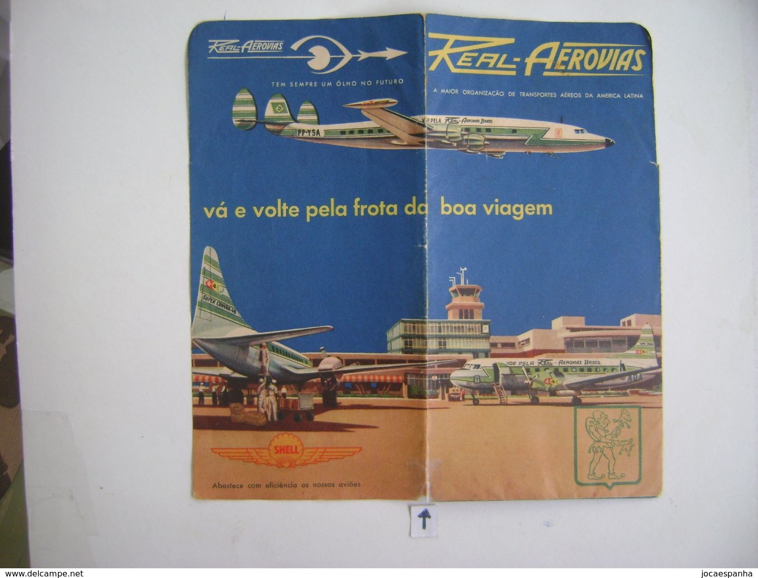 REAL AEROVIAS DO BRASIL (BRAZIL), PASSAGE + FOLDER , AIRPLANE CONSTELLATION IN THE STATE - World