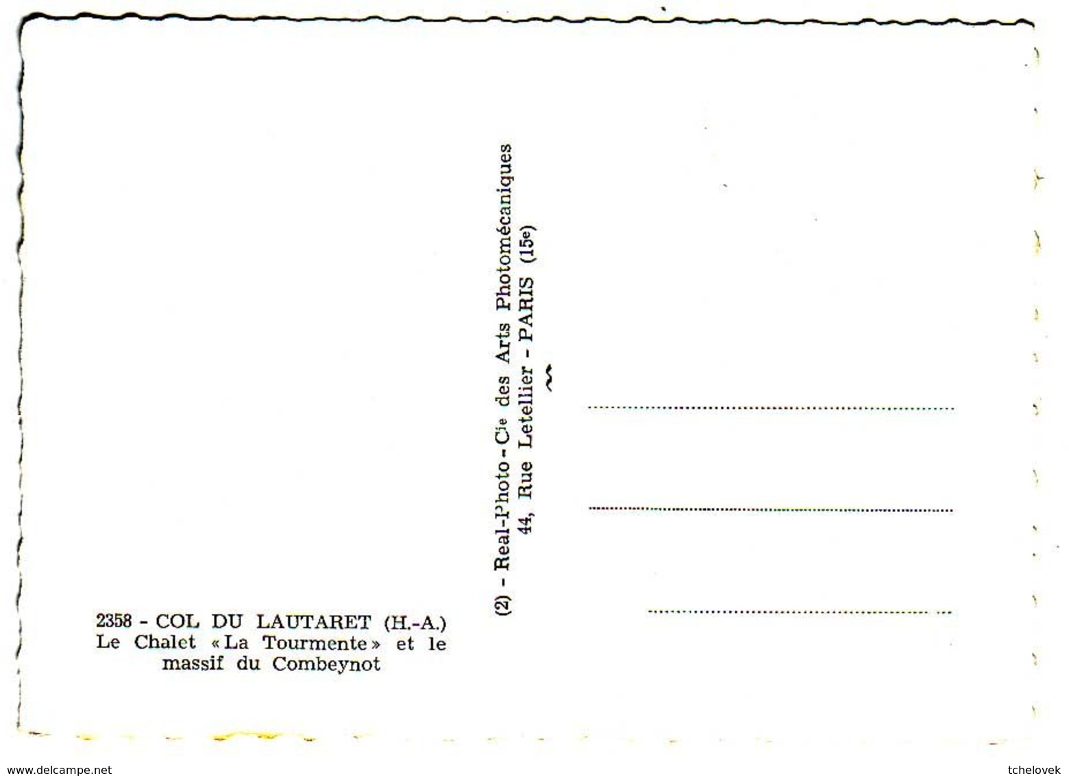 (05). 2358. Col Du Lauratet. Chalet La Tourmente & 2553 & 556 - Autres & Non Classés