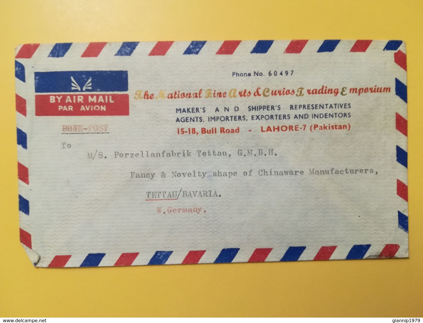 1961 BUSTA INTESTATA PAKISTAN AIR MAIL BOLLO NEW CORRENCY KING EDWARD MEDICAL COLLEGE ANNULLO OBLITERE' LAHORE - Pakistán