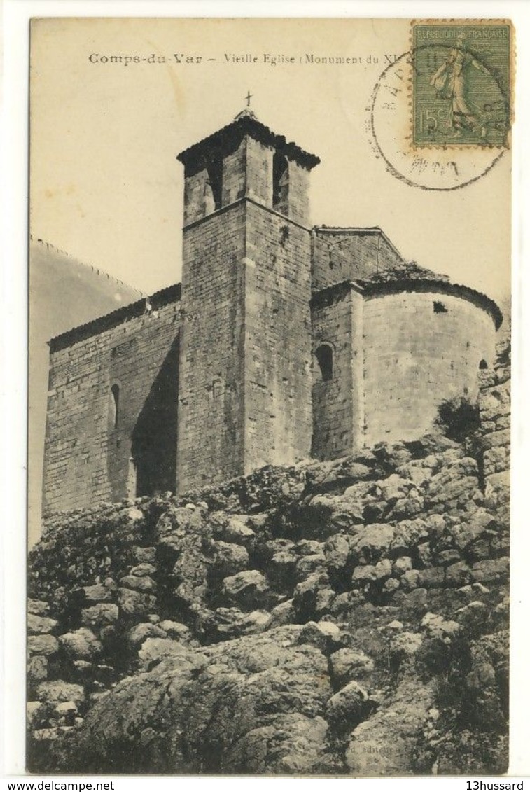 Carte Postale Ancienne Comps Du Var - Vieille Eglise (Monument Du XIe Siècle) - Comps-sur-Artuby