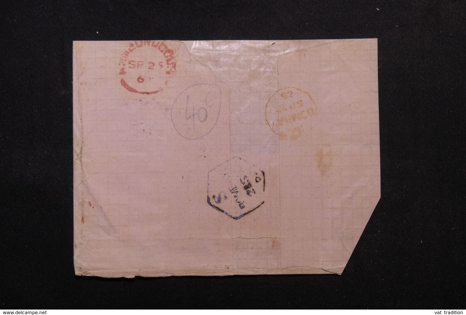 INDE - Enveloppe Pour Basingstoke  En 1862 Via Marseille, Affranchissement Plaisant, Voir Cachets Au Dos - L 62677 - 1858-79 Compañia Británica Y Gobierno De La Reina