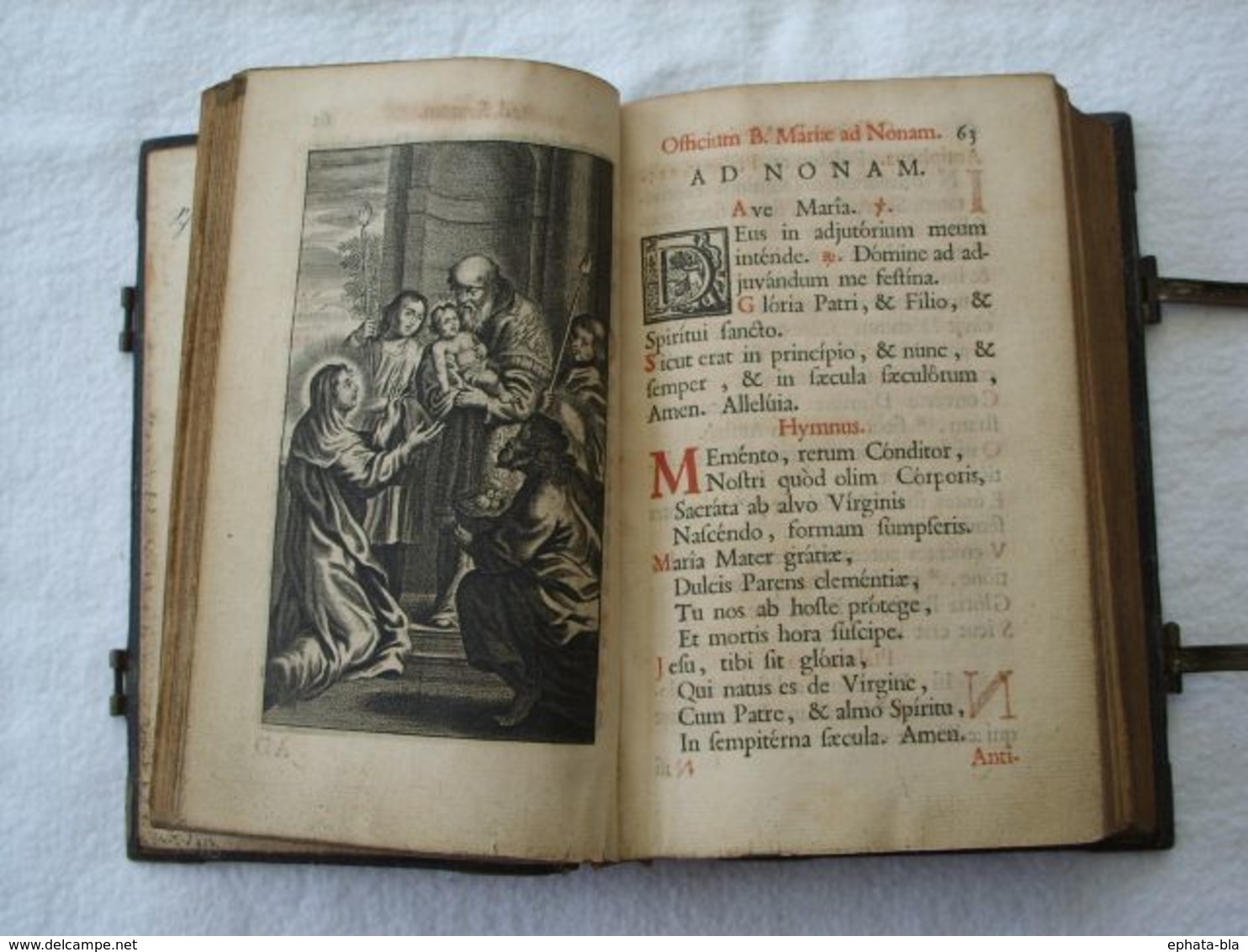 Livre Avec Ferrures En Laiton : Officium B. Mariae, Edition De 1731 , Anvers, Plantin. - 1701-1800