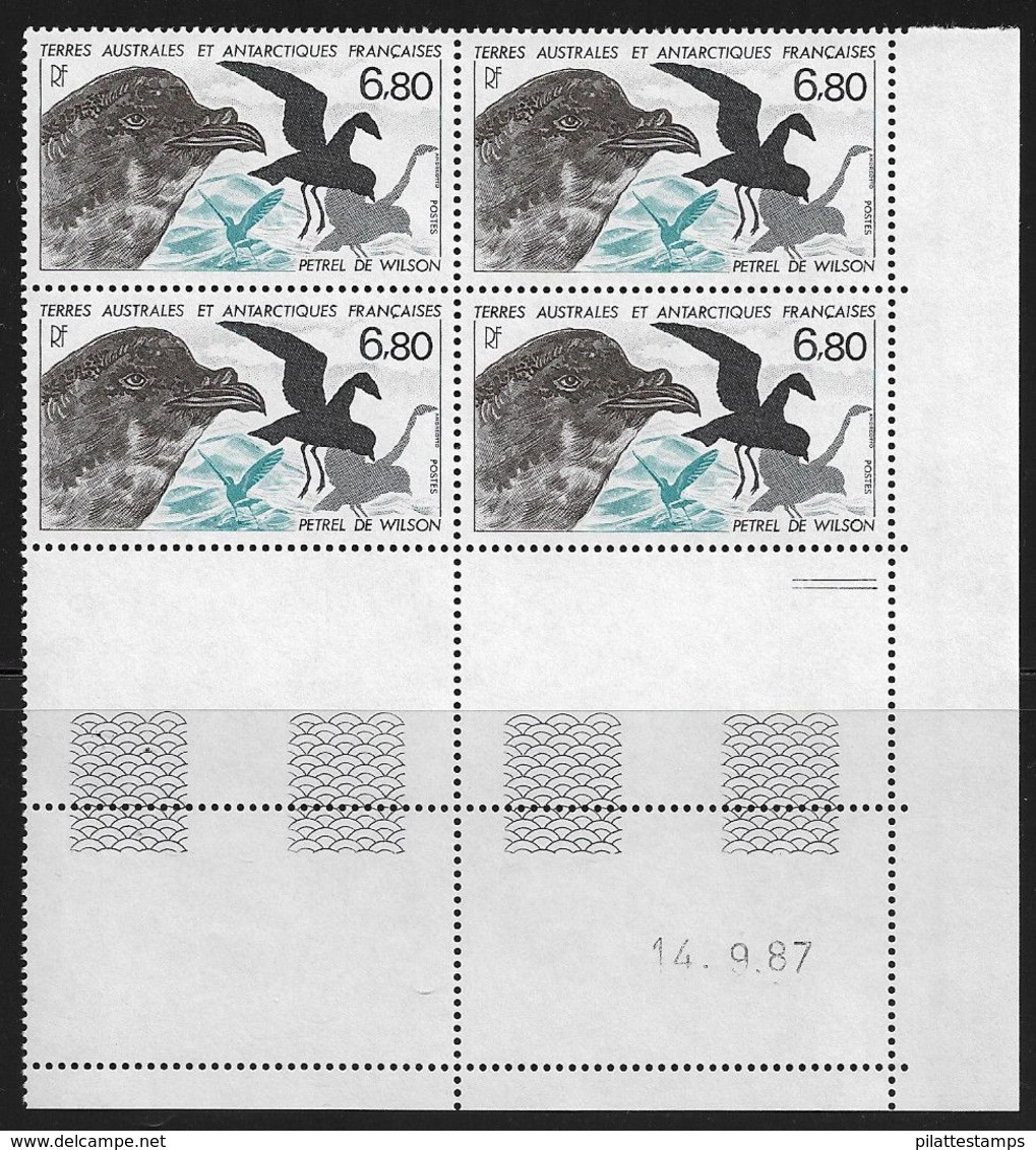 TERRES AUSTRALES N° 132** OISEAU COIN DATE DU 14/09/87 - Unused Stamps