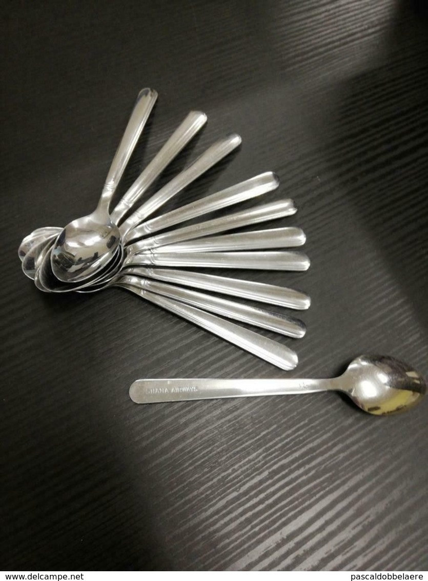 11 Koffielepels Ghana Airways / 11 Teaspoons Of Ghana Airways / 11 Cuillères à Café De Ghana Airways - Cutlery