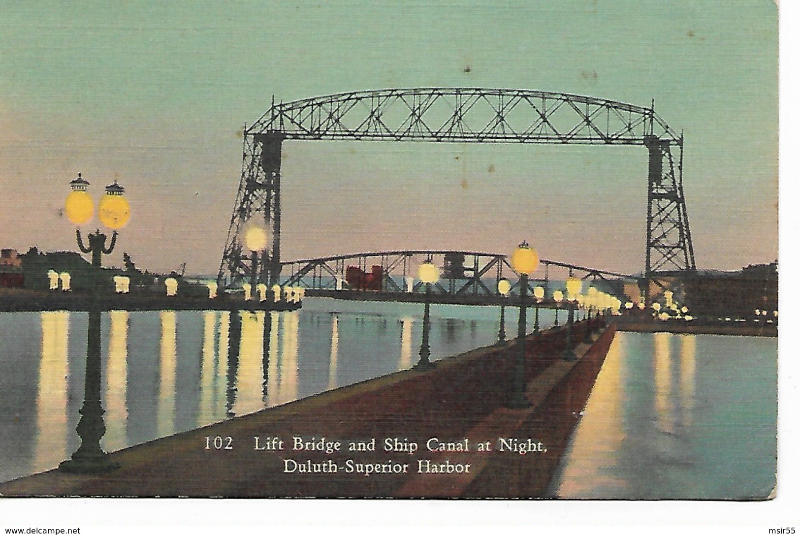CPA - USA : Lift Bridge And Ship Canal  In Night - DULUTH - Superior  Harbor - Minnesota - Duluth
