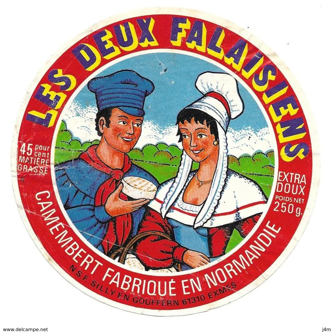 ETIQUETTE De FROMAGE. CAMEMBERT Fabriqué En NORMANDIE.. Les Deux Falaisiens - Cheese