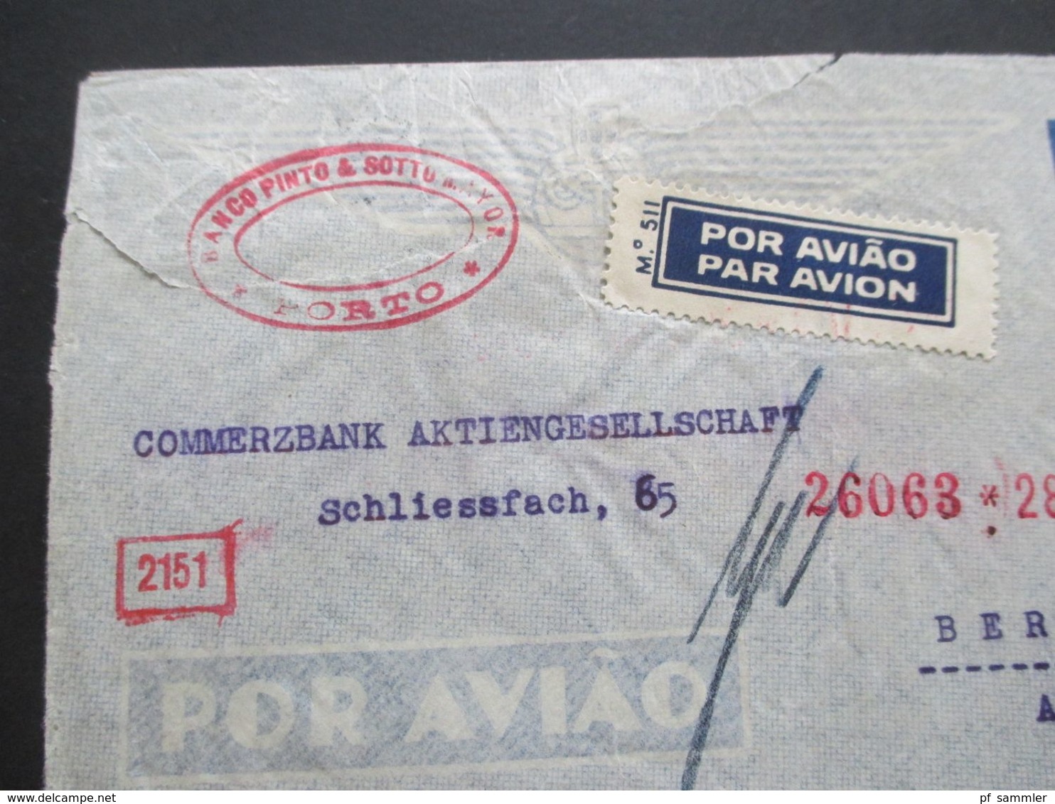 Portugal 1941 Luftpostumschlag LU 1 Porto - Berlin Mit OkW Zensur / Mehrfachzensur / OKW Geöffnet Und Roter Nr. Stempel - Cartas & Documentos