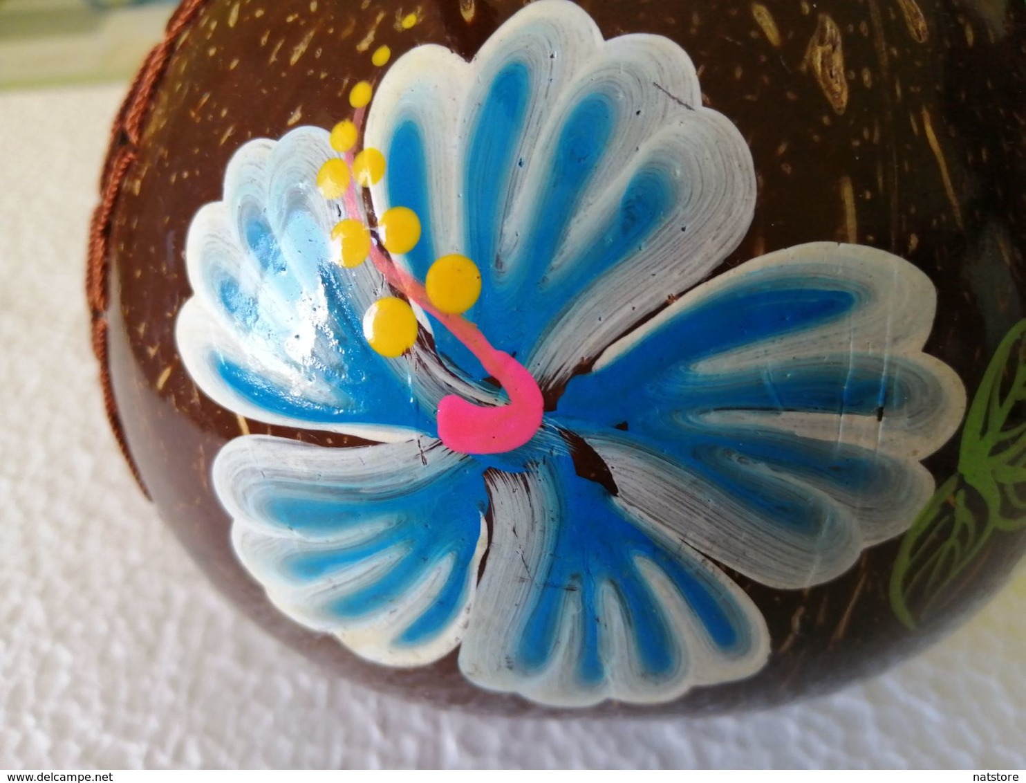 Handbag/Purse  Ball  Vietnam Real Coconut Shell Painted Hibiscus Flower