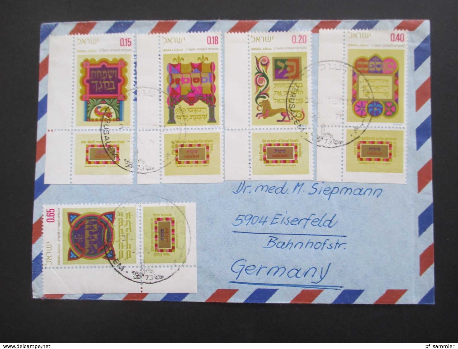 Israel 1964 - 79 Kleiner Belegeposten 10 Stk. Sammlerbelege / Luftpost Teilweise Mit Tab. Luftpost / Einschreiben - Storia Postale