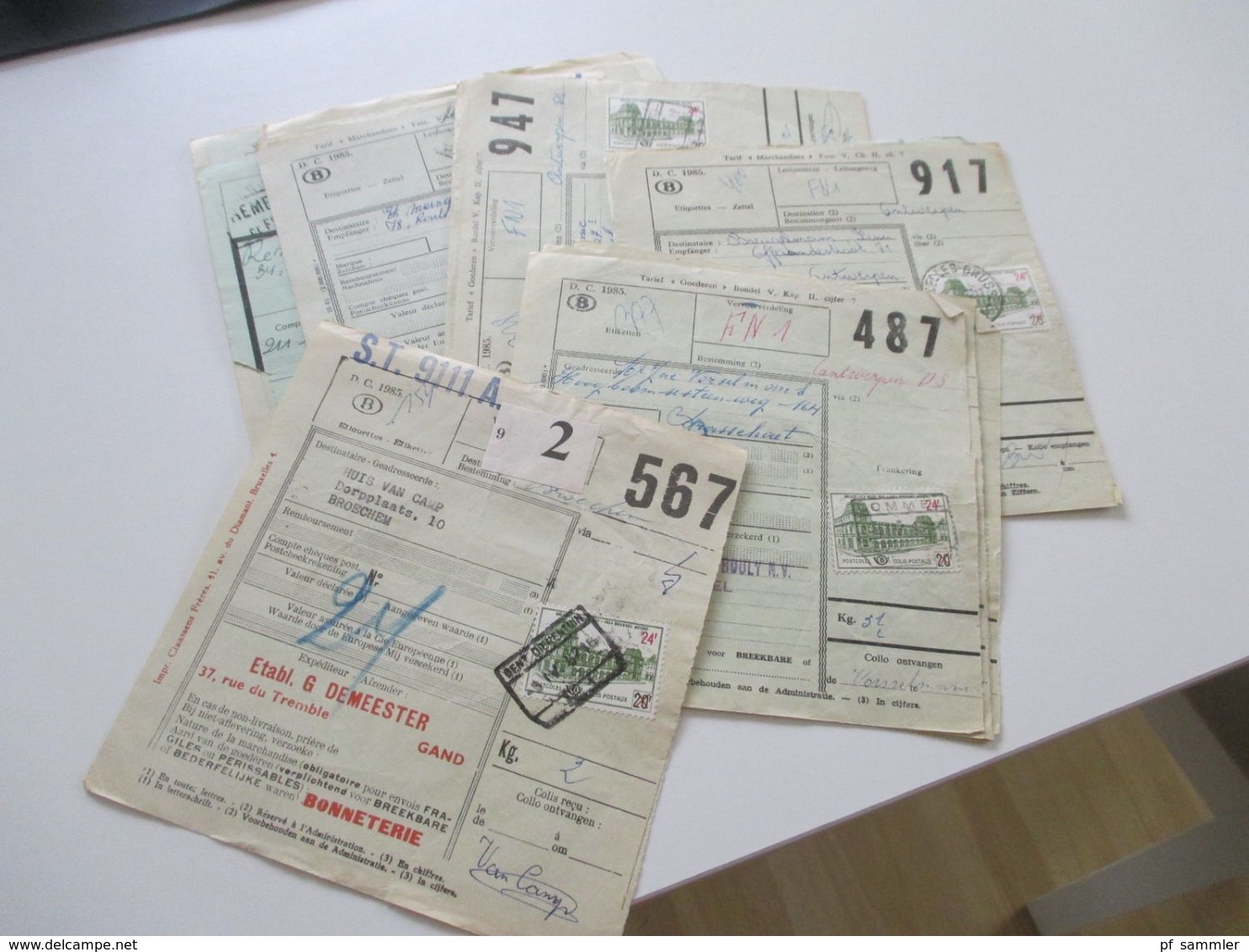 Belgien 1962 / 63 Bahnpost / Paketkarten 26 Stk. Verschiedene Stempel / Stöberposten - Cartas & Documentos